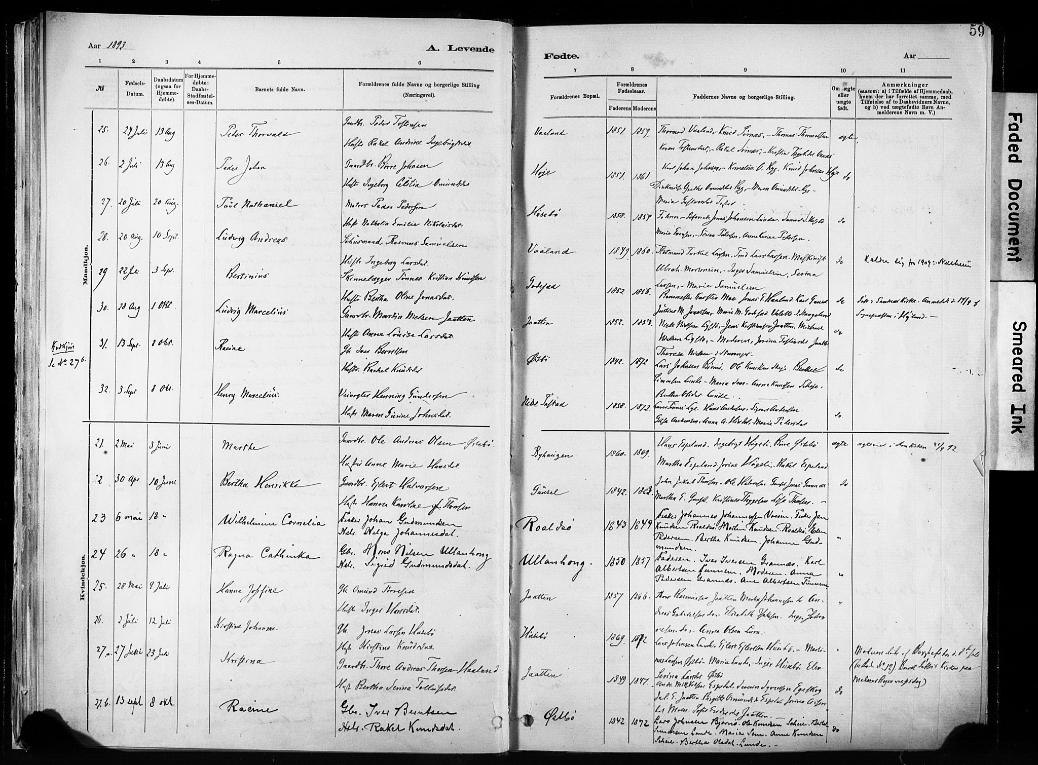 Hetland sokneprestkontor, AV/SAST-A-101826/30/30BA/L0011: Ministerialbok nr. A 11, 1884-1911, s. 59