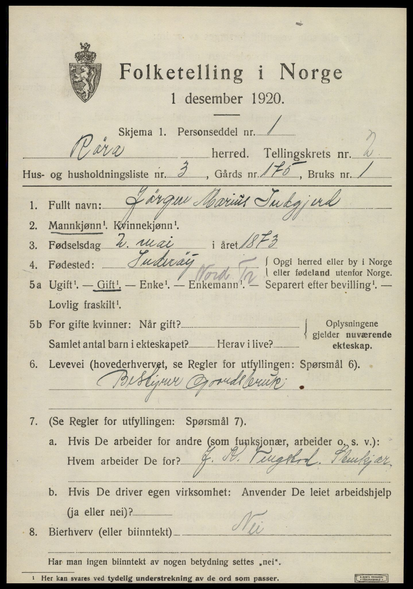 SAT, Folketelling 1920 for 1730 Røra herred, 1920, s. 1531