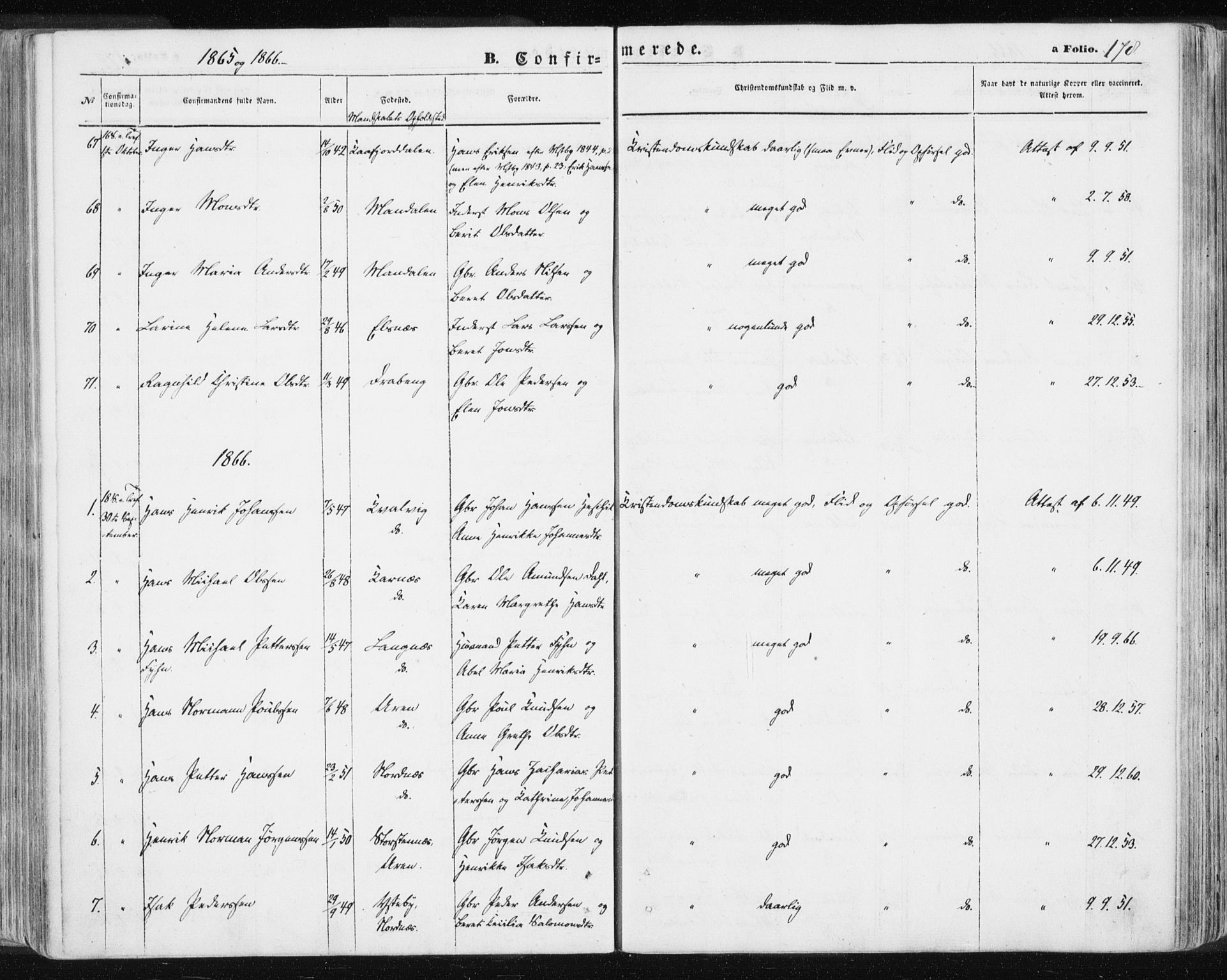 Lyngen sokneprestembete, AV/SATØ-S-1289/H/He/Hea/L0005kirke: Ministerialbok nr. 5, 1859-1869, s. 178