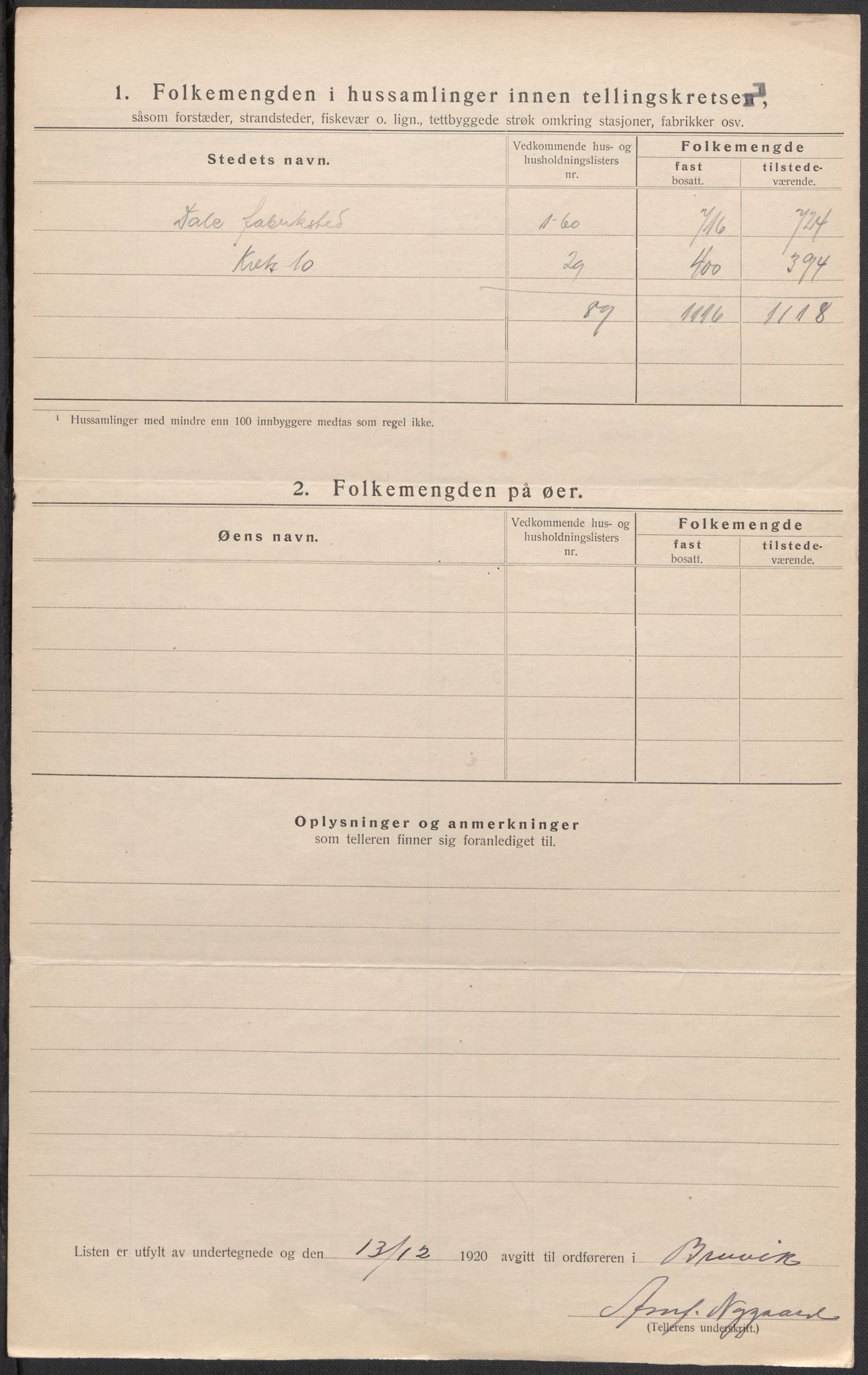 SAB, Folketelling 1920 for 1251 Bruvik herred, 1920, s. 31