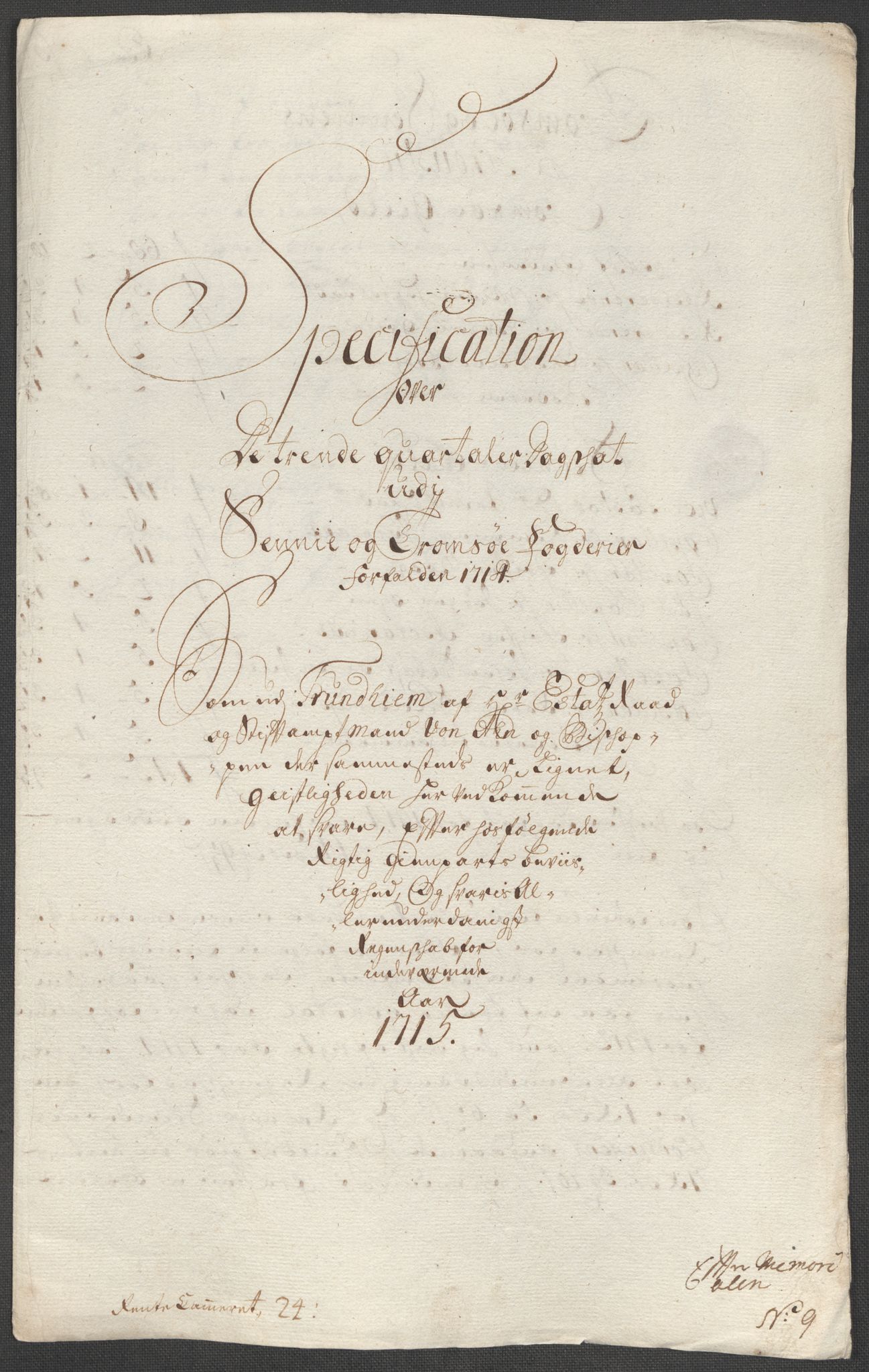 Rentekammeret inntil 1814, Reviderte regnskaper, Fogderegnskap, RA/EA-4092/R68/L4761: Fogderegnskap Senja og Troms, 1715, s. 131