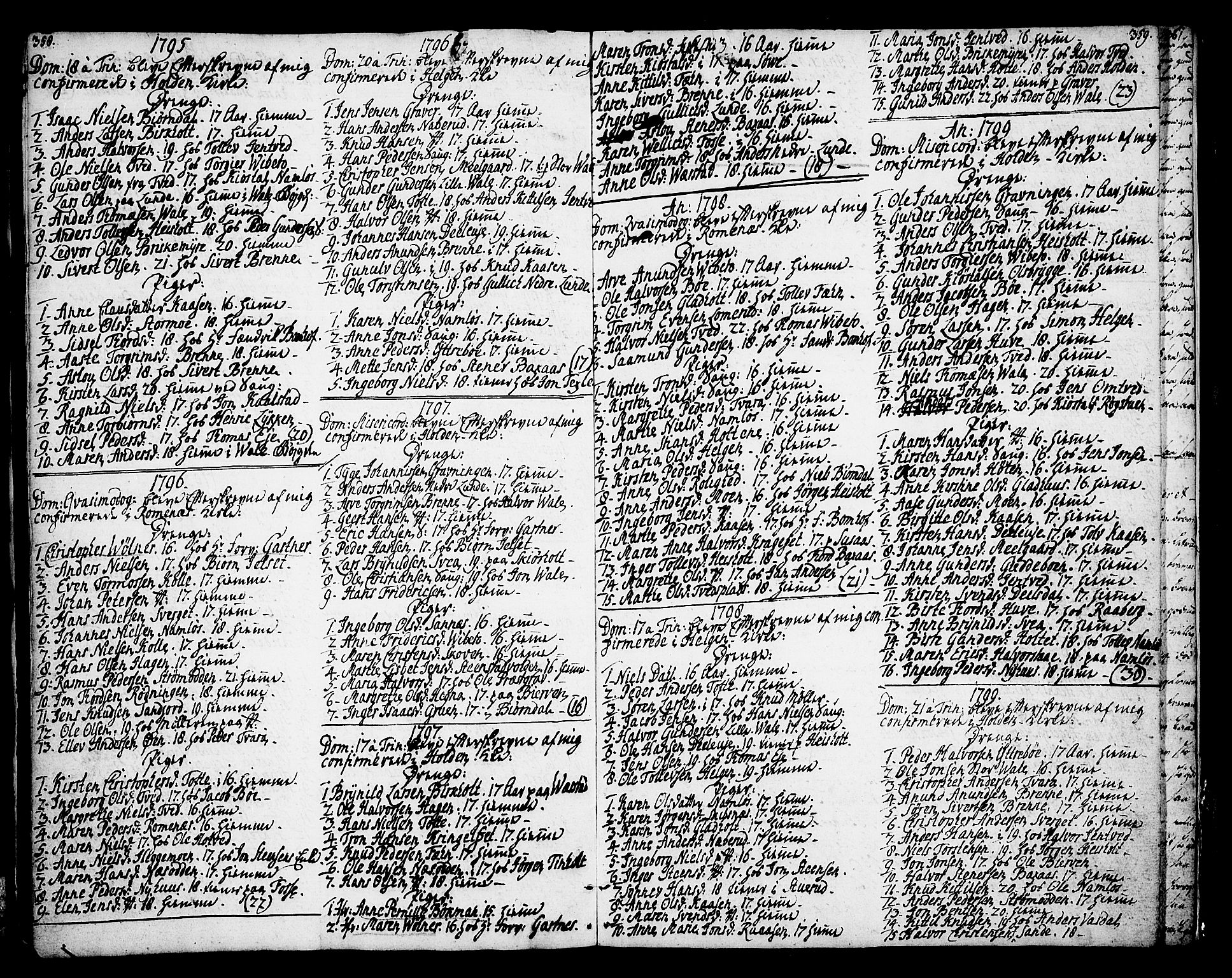 Holla kirkebøker, AV/SAKO-A-272/F/Fa/L0002: Ministerialbok nr. 2, 1779-1814, s. 358-359