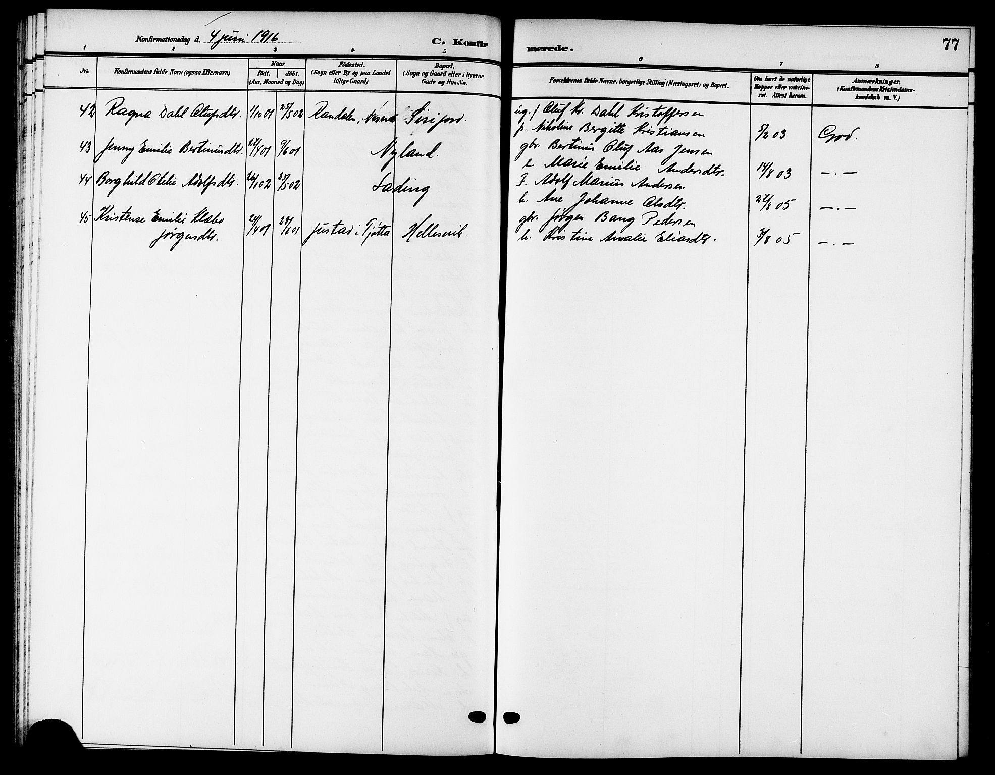 Ministerialprotokoller, klokkerbøker og fødselsregistre - Nordland, SAT/A-1459/832/L0494: Klokkerbok nr. 832C01, 1906-1922, s. 77