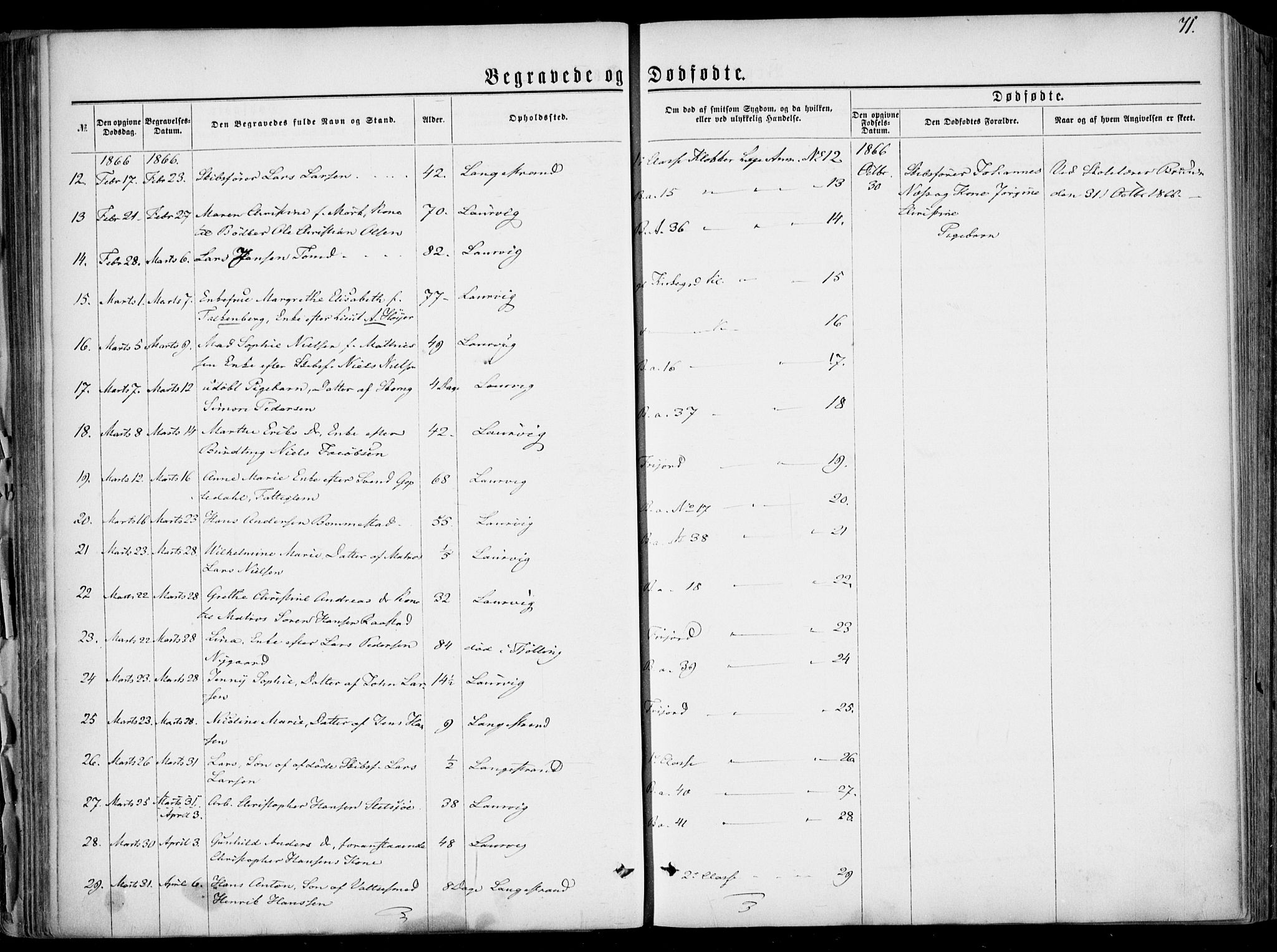 Larvik kirkebøker, AV/SAKO-A-352/F/Fa/L0005: Ministerialbok nr. I 5, 1856-1870, s. 71