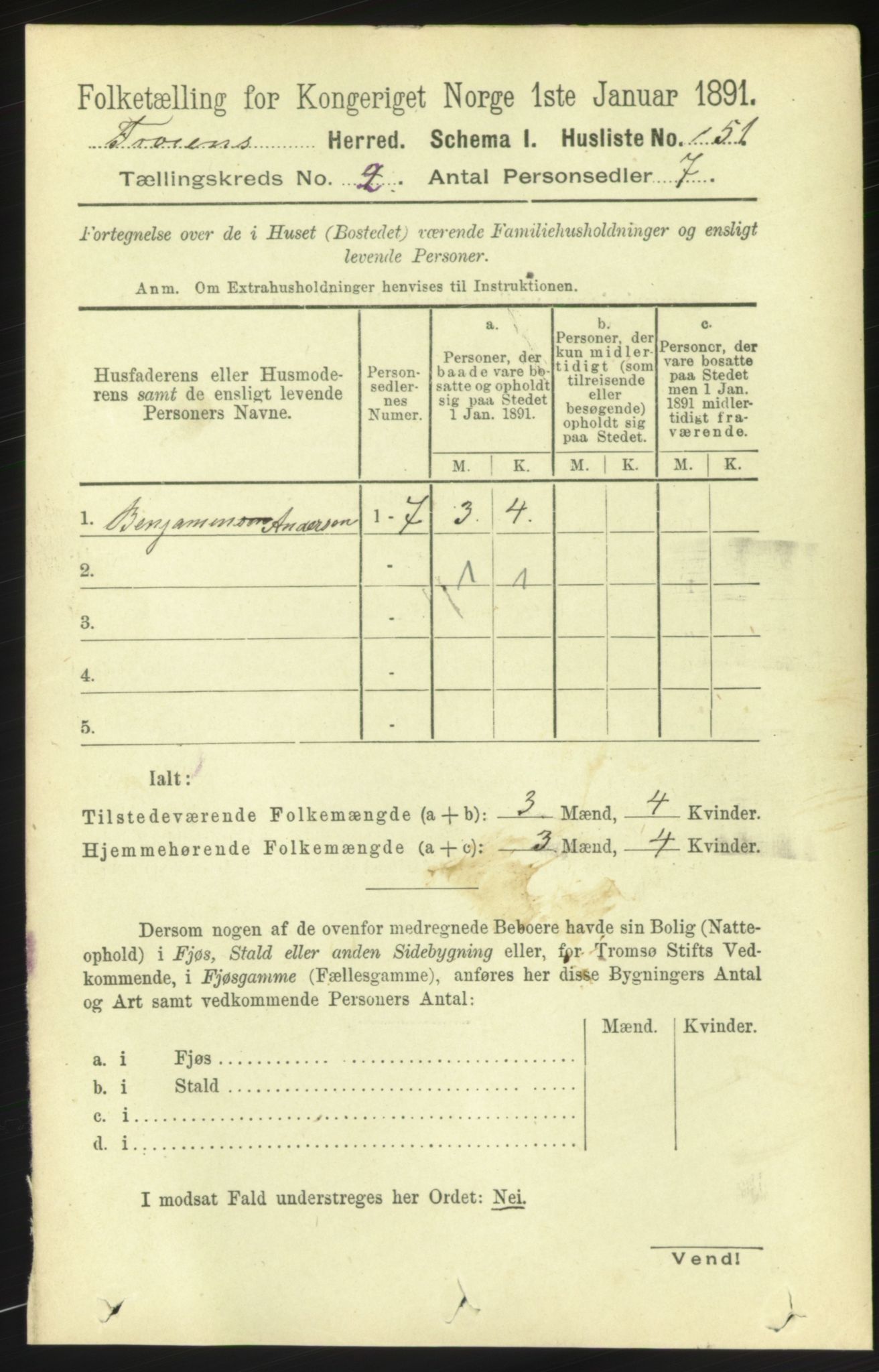 RA, Folketelling 1891 for 1619 Frøya herred, 1891, s. 940