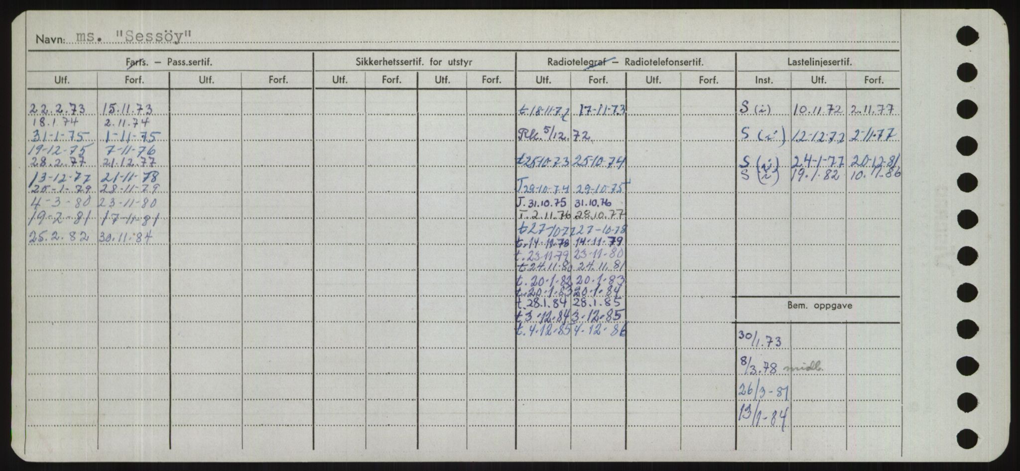 Sjøfartsdirektoratet med forløpere, Skipsmålingen, RA/S-1627/H/Hd/L0032: Fartøy, San-Seve, s. 530