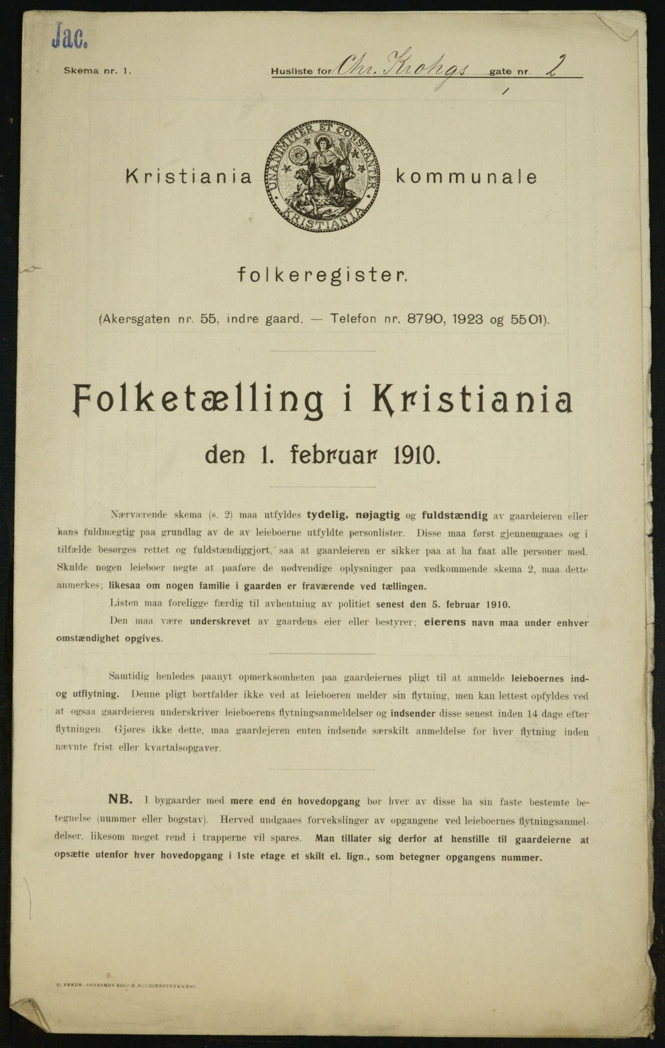 OBA, Kommunal folketelling 1.2.1910 for Kristiania, 1910, s. 11231