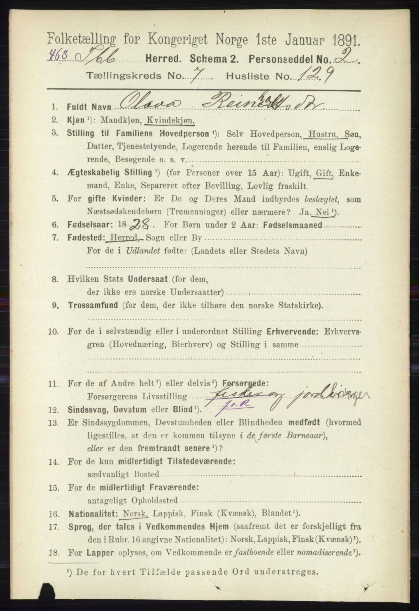 RA, Folketelling 1891 for 1917 Ibestad herred, 1891, s. 5049