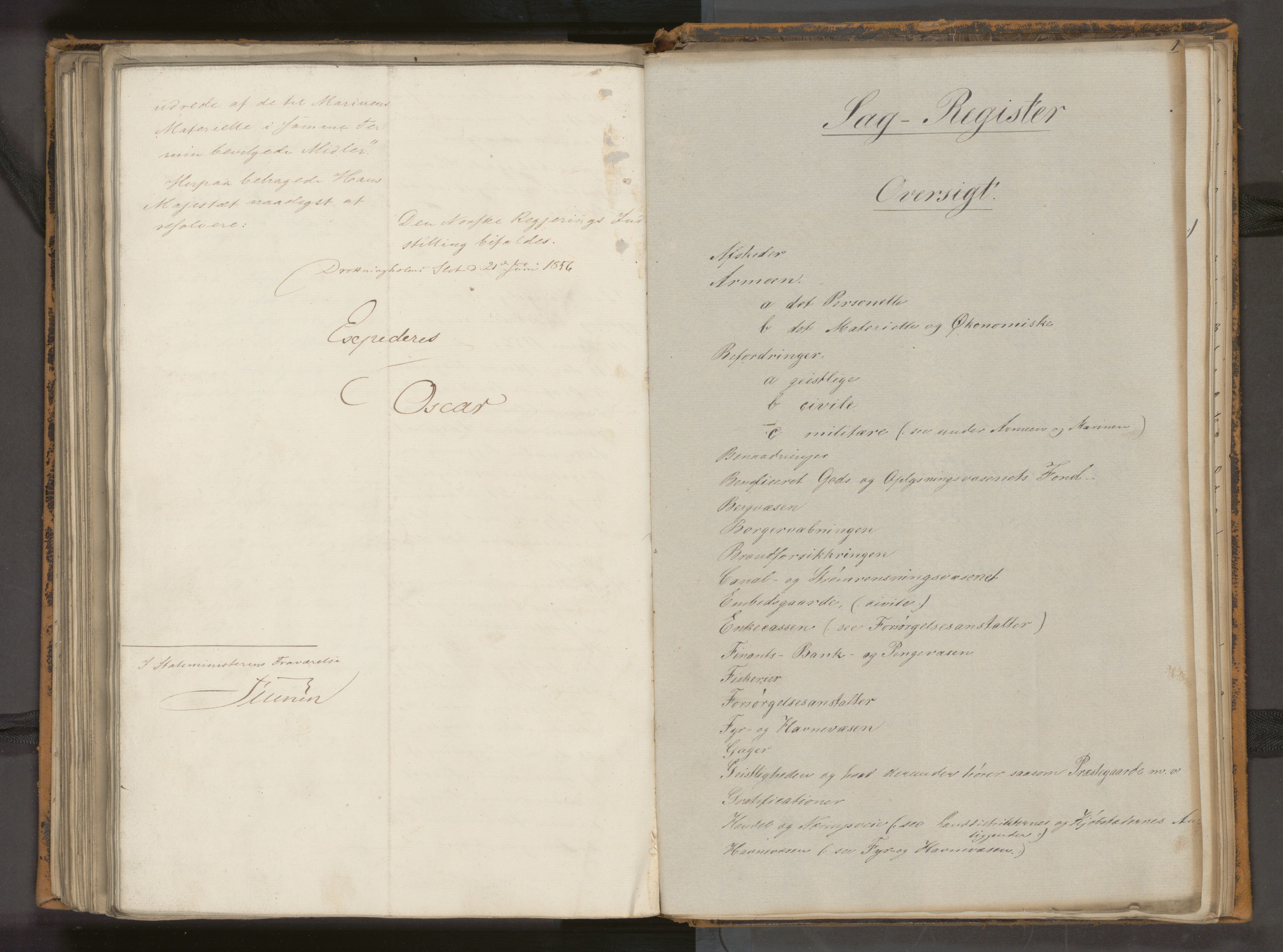 Statsrådssekretariatet, AV/RA-S-1001/A/Ab/L0083: Kgl. res. nr. 1-645, 1. halvår, 1856