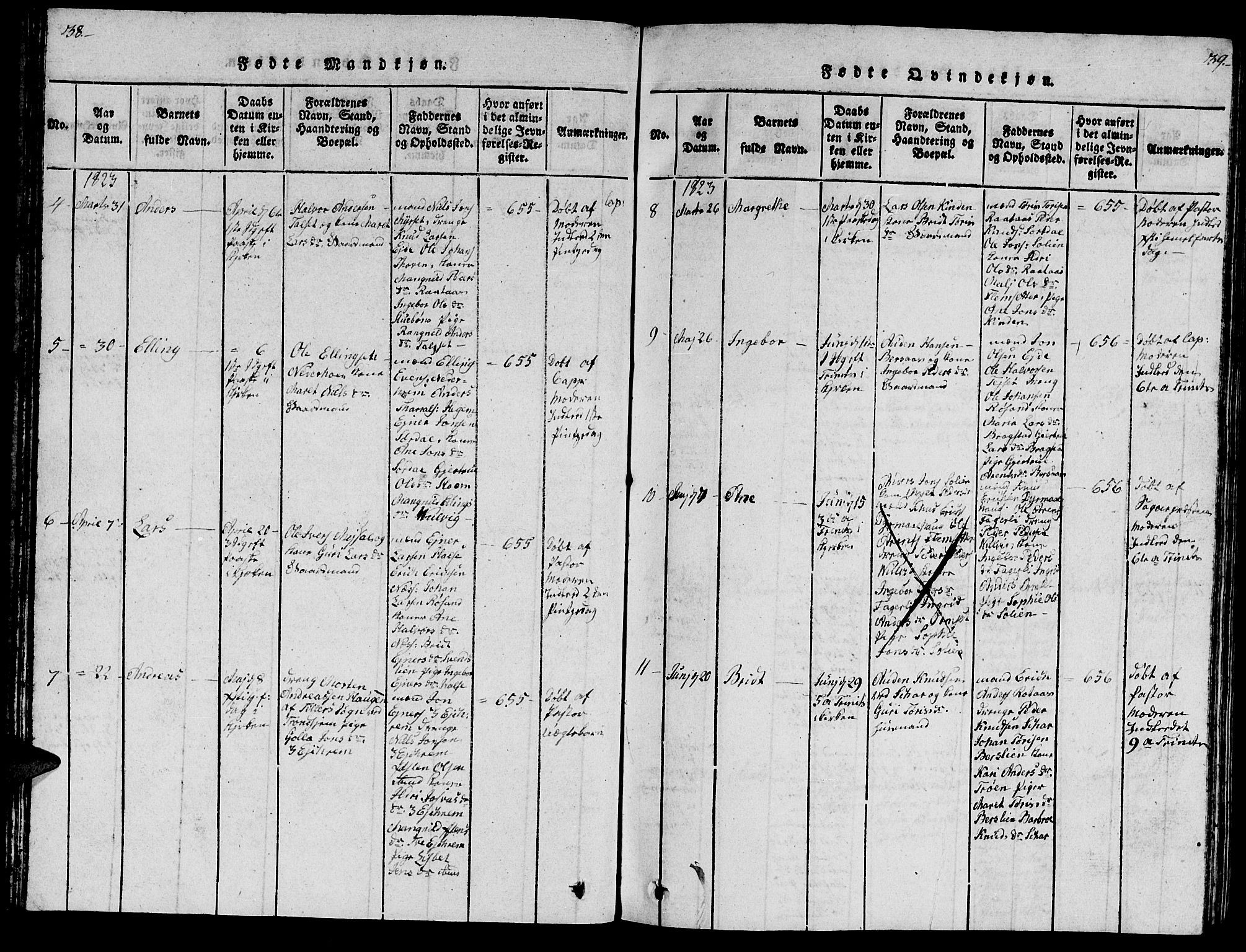 Ministerialprotokoller, klokkerbøker og fødselsregistre - Møre og Romsdal, AV/SAT-A-1454/586/L0990: Klokkerbok nr. 586C01, 1819-1837, s. 38-39