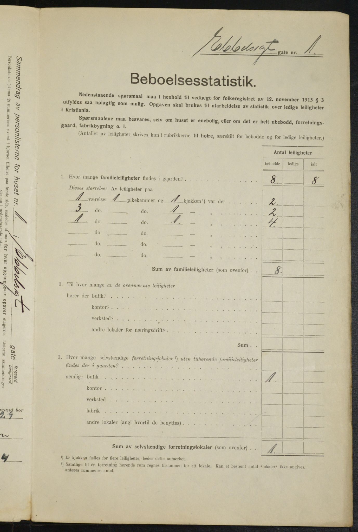 OBA, Kommunal folketelling 1.2.1916 for Kristiania, 1916, s. 18183