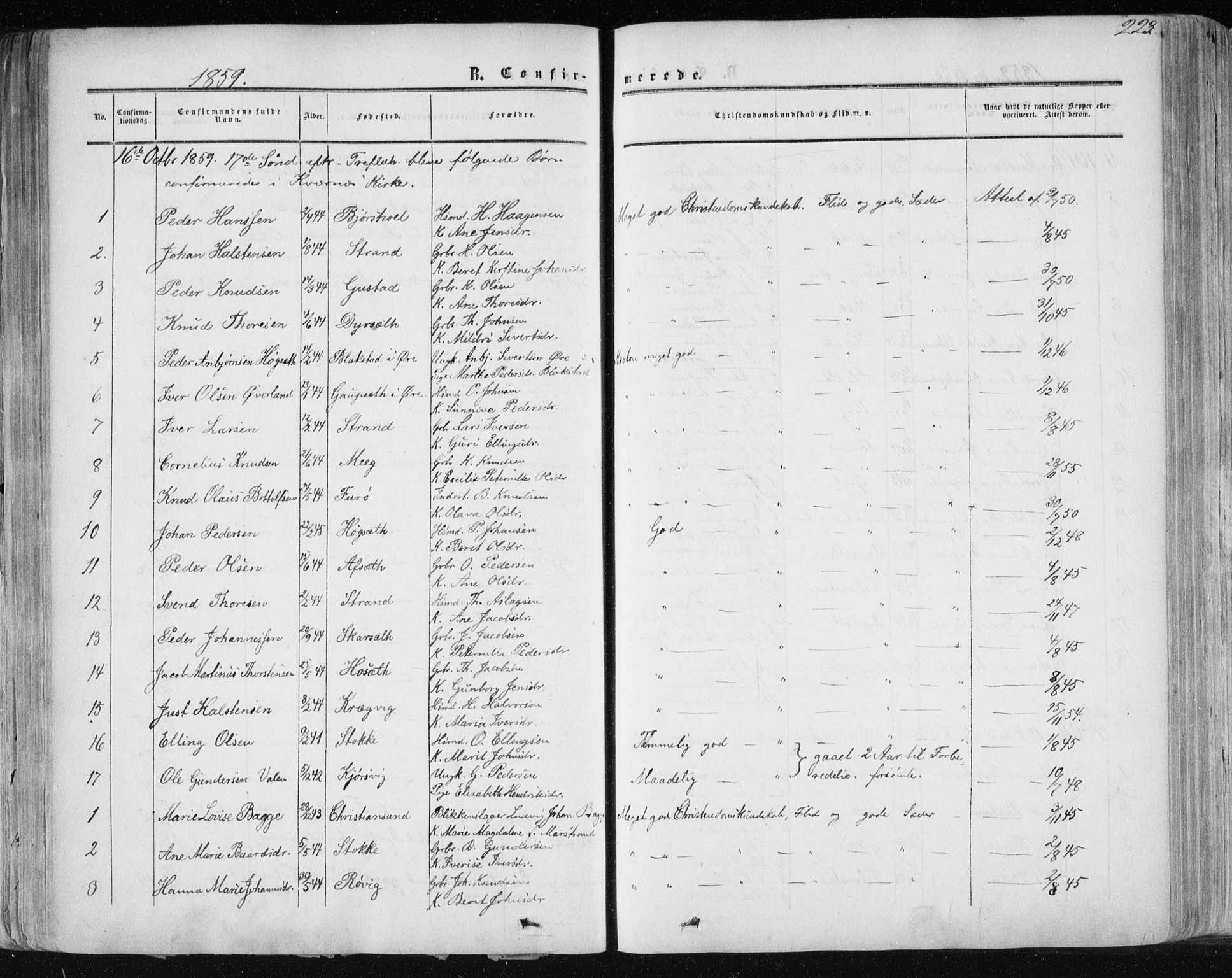 Ministerialprotokoller, klokkerbøker og fødselsregistre - Møre og Romsdal, AV/SAT-A-1454/568/L0804: Ministerialbok nr. 568A11, 1854-1868, s. 223