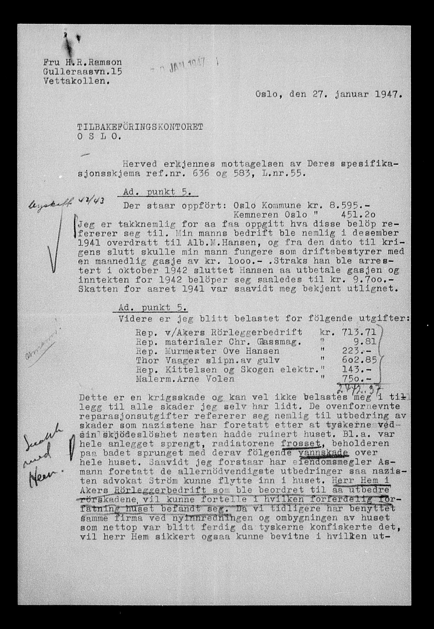 Justisdepartementet, Tilbakeføringskontoret for inndratte formuer, RA/S-1564/H/Hc/Hcc/L0971: --, 1945-1947, s. 573