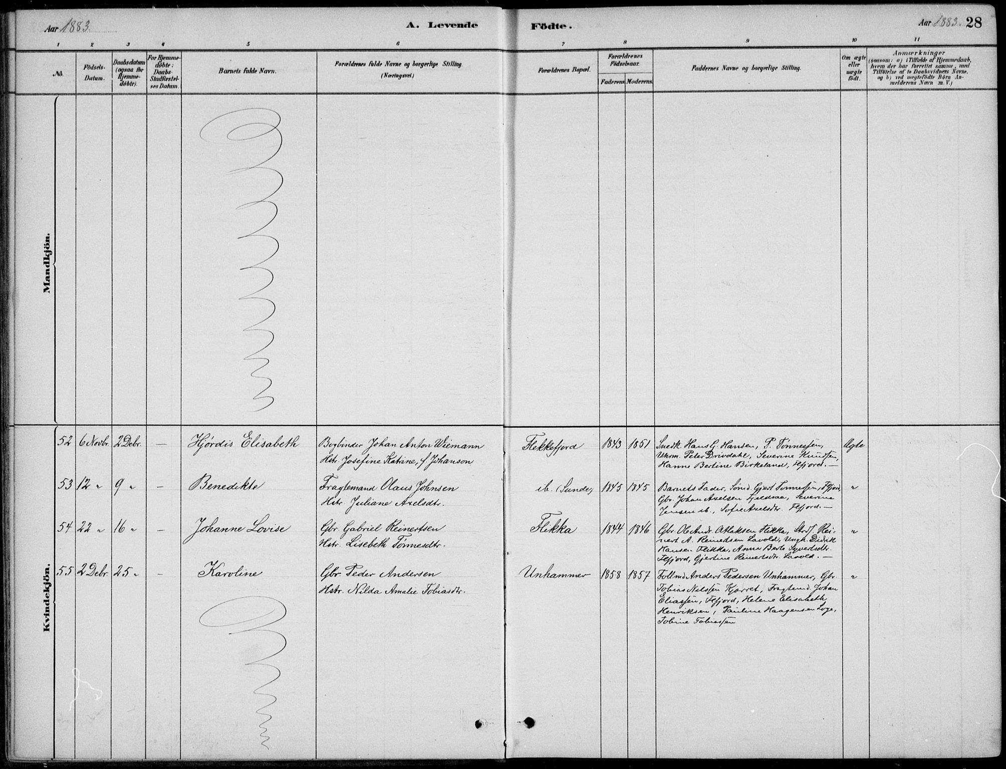 Flekkefjord sokneprestkontor, AV/SAK-1111-0012/F/Fb/Fbc/L0007: Klokkerbok nr. B 7, 1880-1902, s. 28