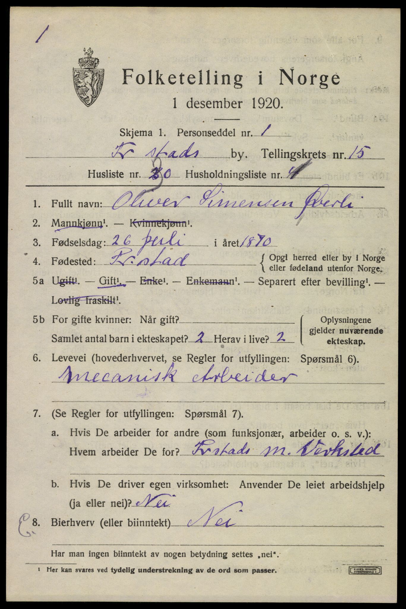 SAO, Folketelling 1920 for 0103 Fredrikstad kjøpstad, 1920, s. 35685