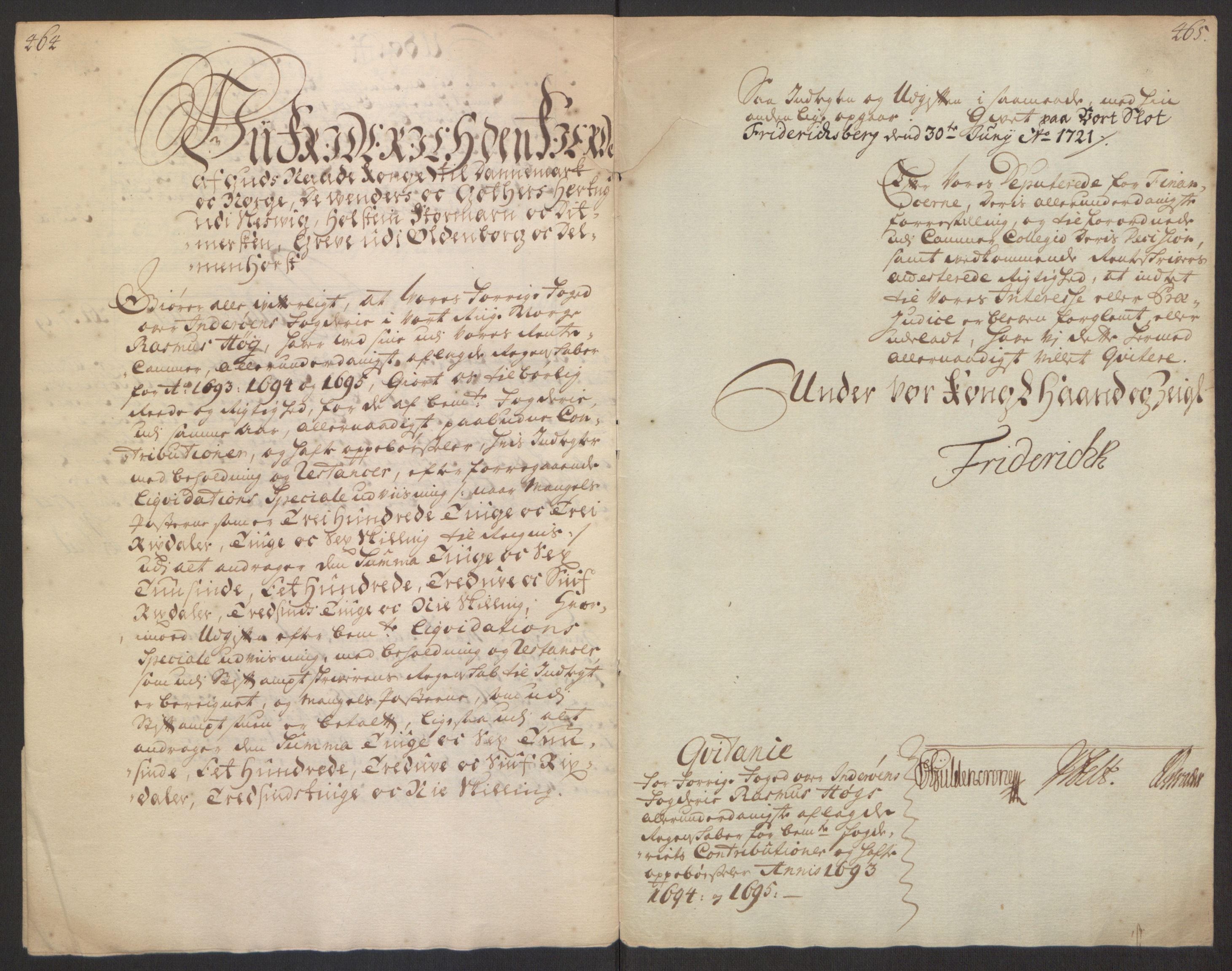 Rentekammeret inntil 1814, Reviderte regnskaper, Fogderegnskap, RA/EA-4092/R63/L4309: Fogderegnskap Inderøy, 1695-1697, s. 15