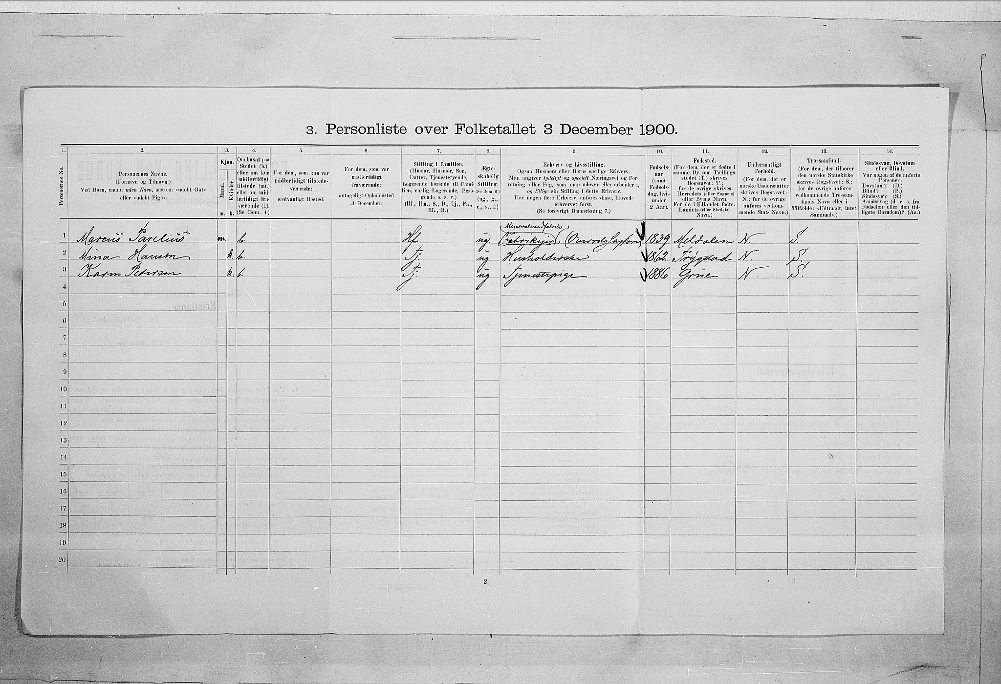 SAO, Folketelling 1900 for 0301 Kristiania kjøpstad, 1900, s. 112722