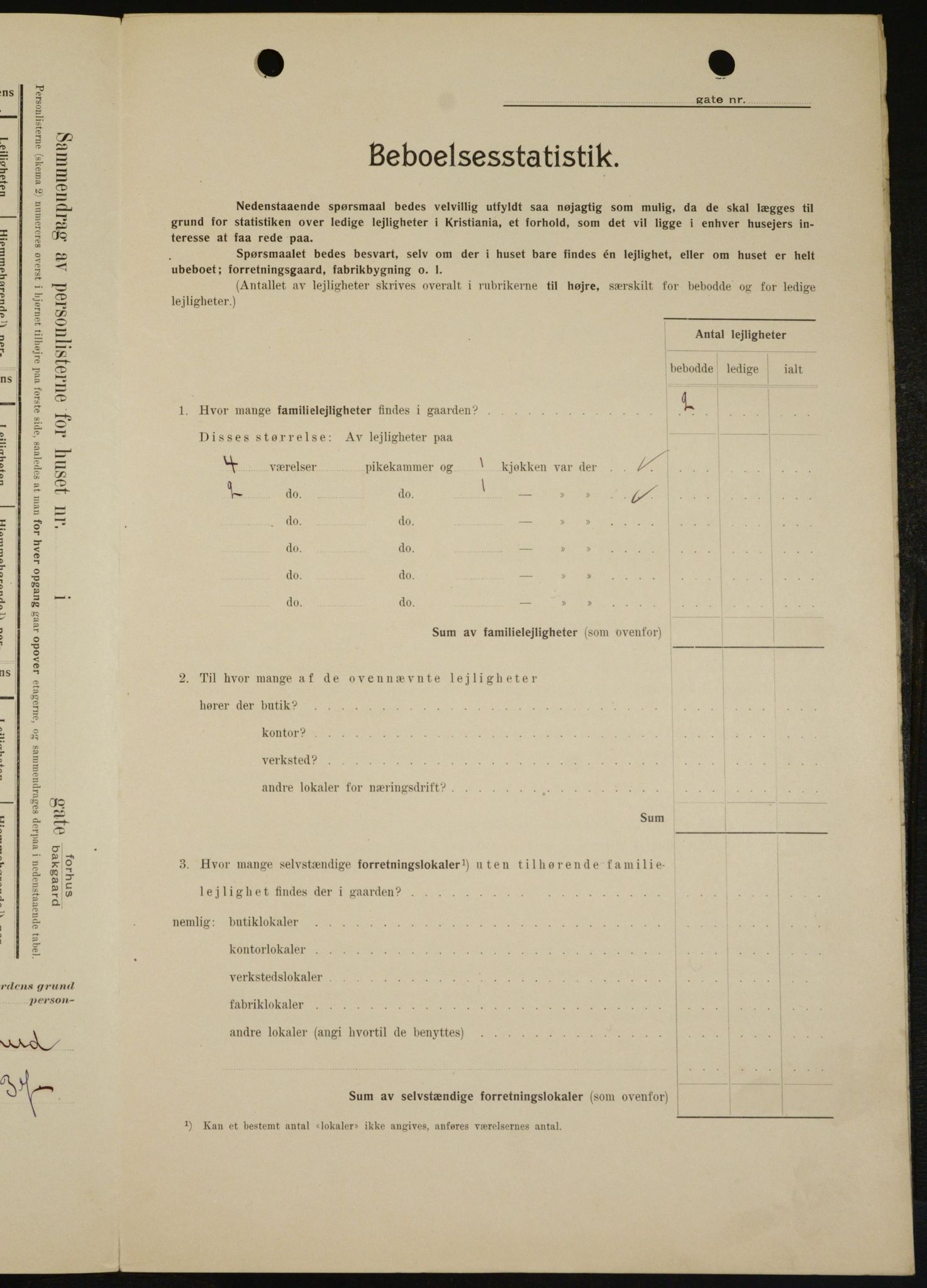 OBA, Kommunal folketelling 1.2.1909 for Kristiania kjøpstad, 1909, s. 20406