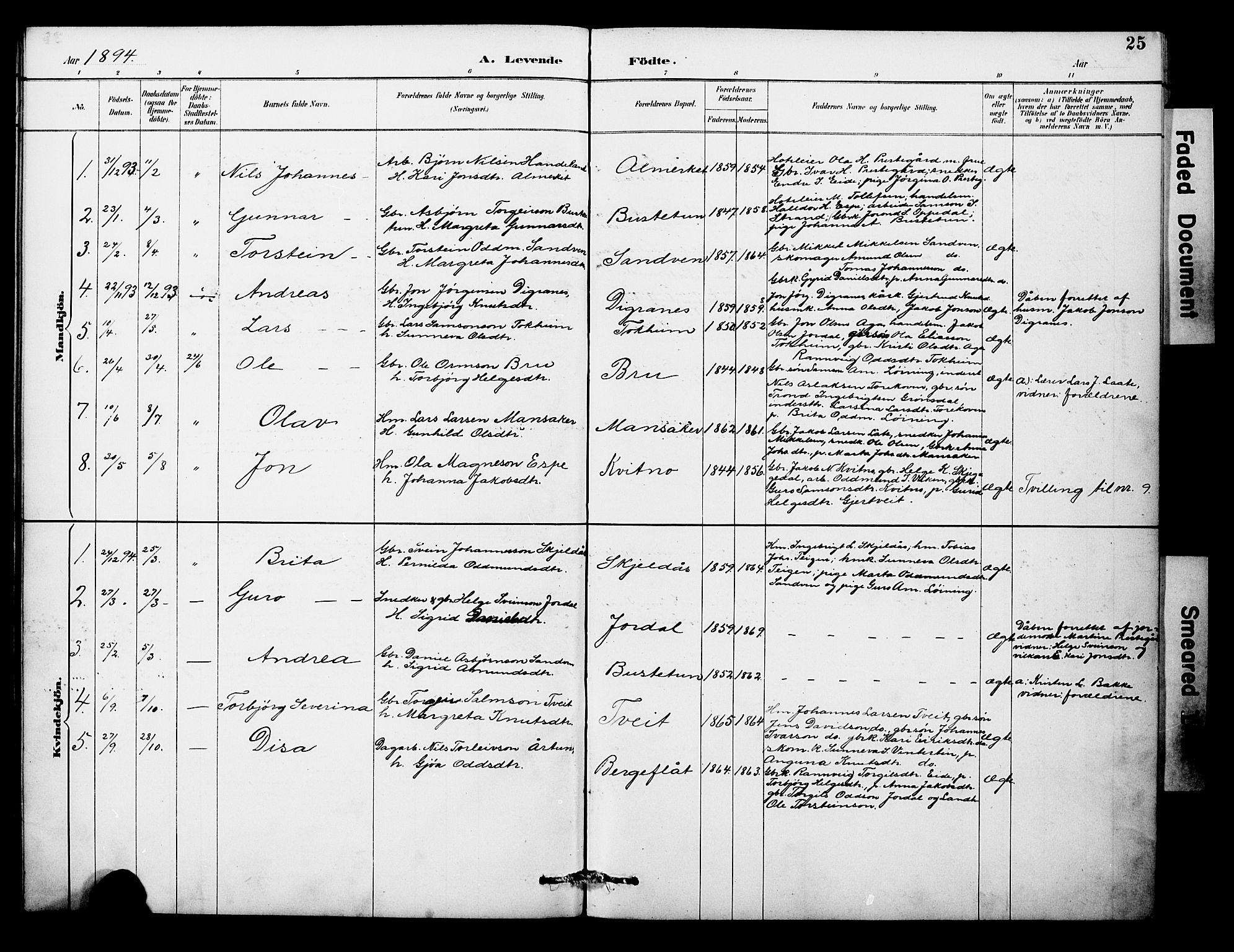Odda Sokneprestembete, AV/SAB-A-77201/H/Hab: Klokkerbok nr. A 7, 1887-1912, s. 25