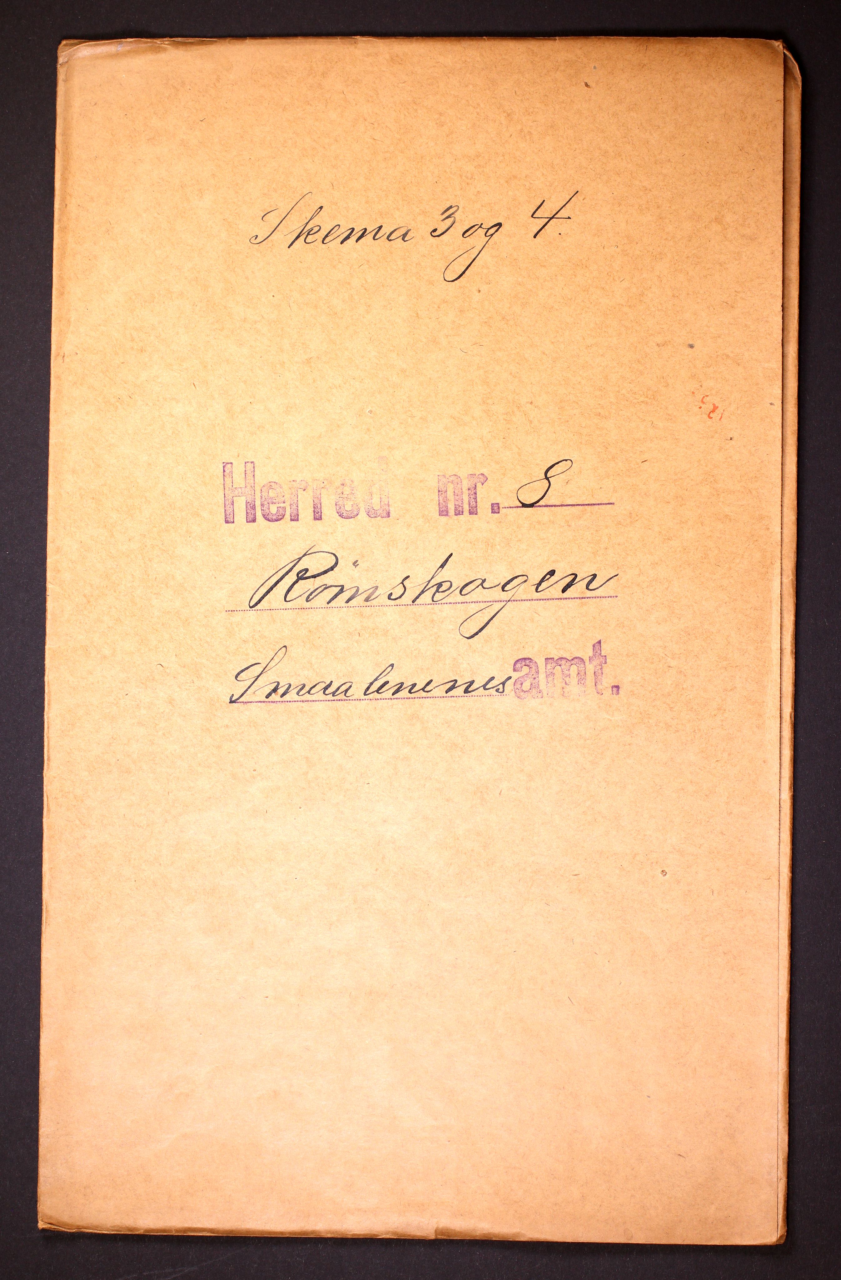 RA, Folketelling 1910 for 0121 Rømskog herred, 1910, s. 1