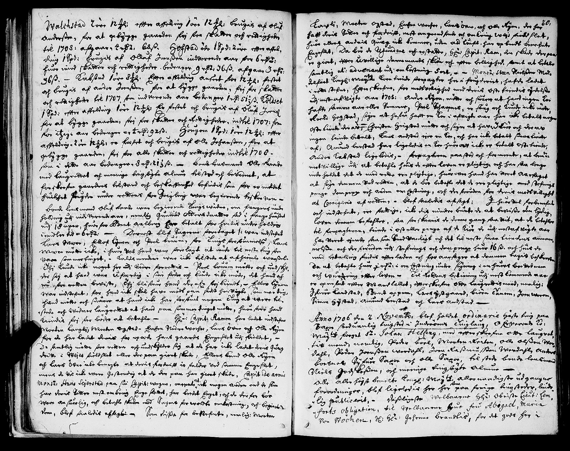 Inderøy sorenskriveri, AV/SAT-A-4147/1/1/1A/L0006: Tingbok, 1706-1710, s. 29b-30a