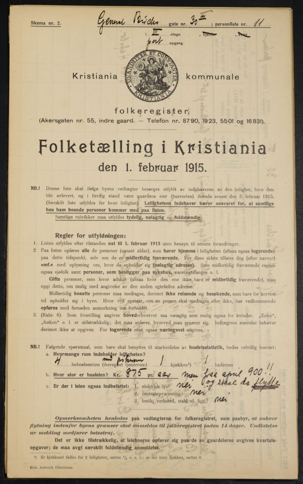 OBA, Kommunal folketelling 1.2.1915 for Kristiania, 1915, s. 28726