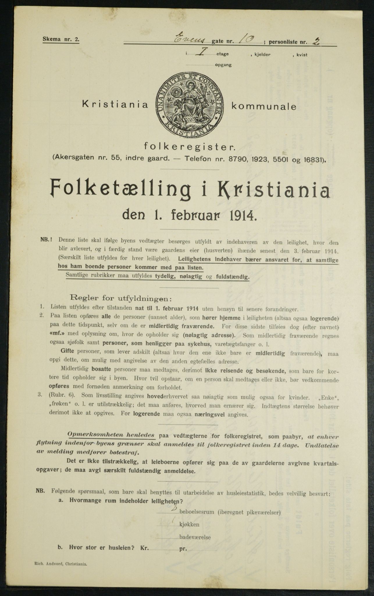 OBA, Kommunal folketelling 1.2.1914 for Kristiania, 1914, s. 23073