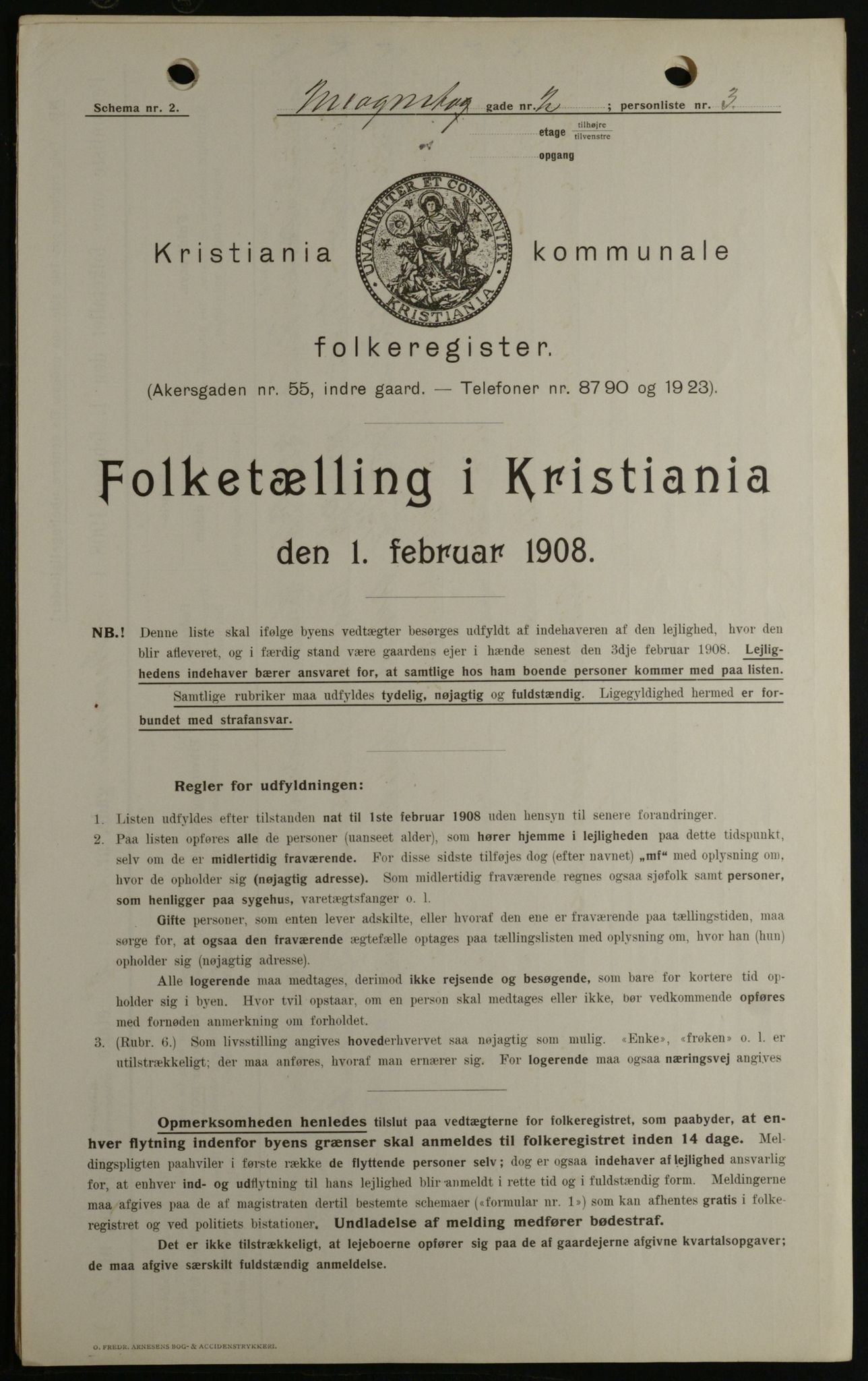 OBA, Kommunal folketelling 1.2.1908 for Kristiania kjøpstad, 1908, s. 39501