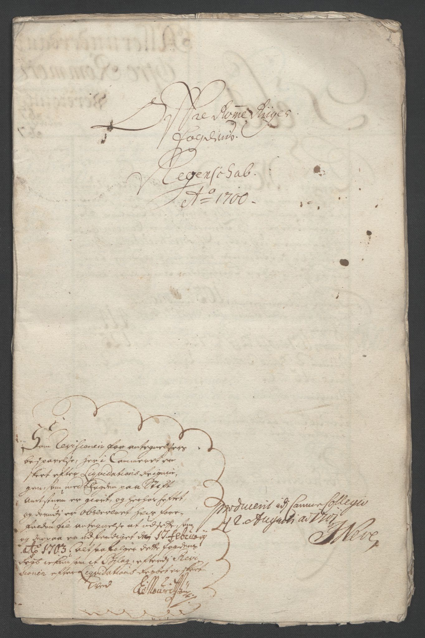 Rentekammeret inntil 1814, Reviderte regnskaper, Fogderegnskap, RA/EA-4092/R12/L0712: Fogderegnskap Øvre Romerike, 1700, s. 3