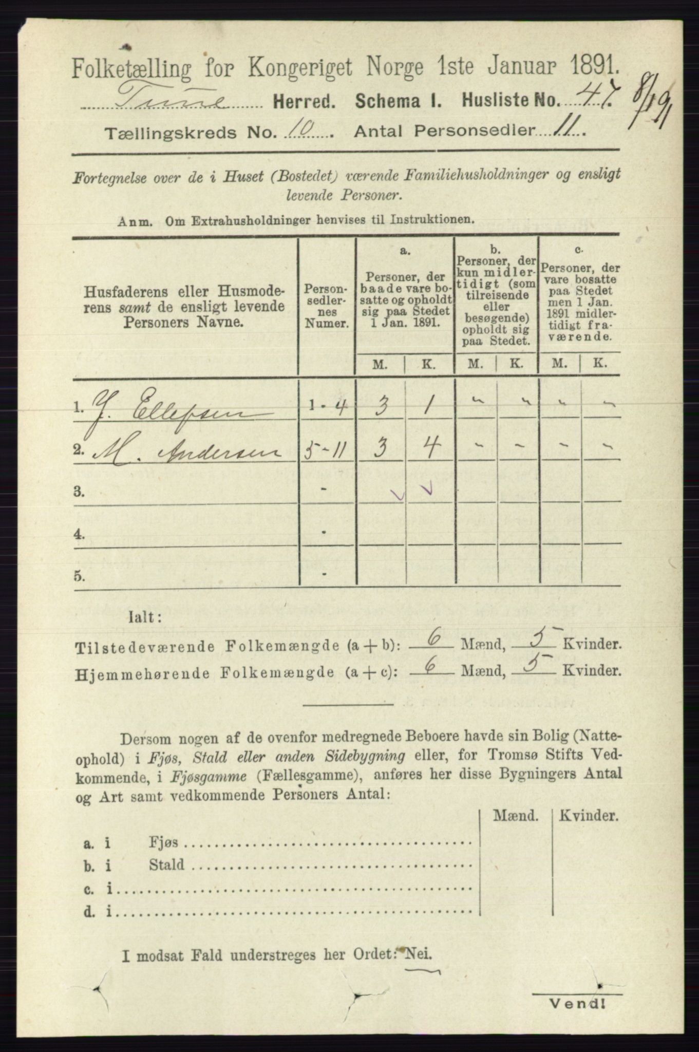 RA, Folketelling 1891 for 0130 Tune herred, 1891, s. 6551
