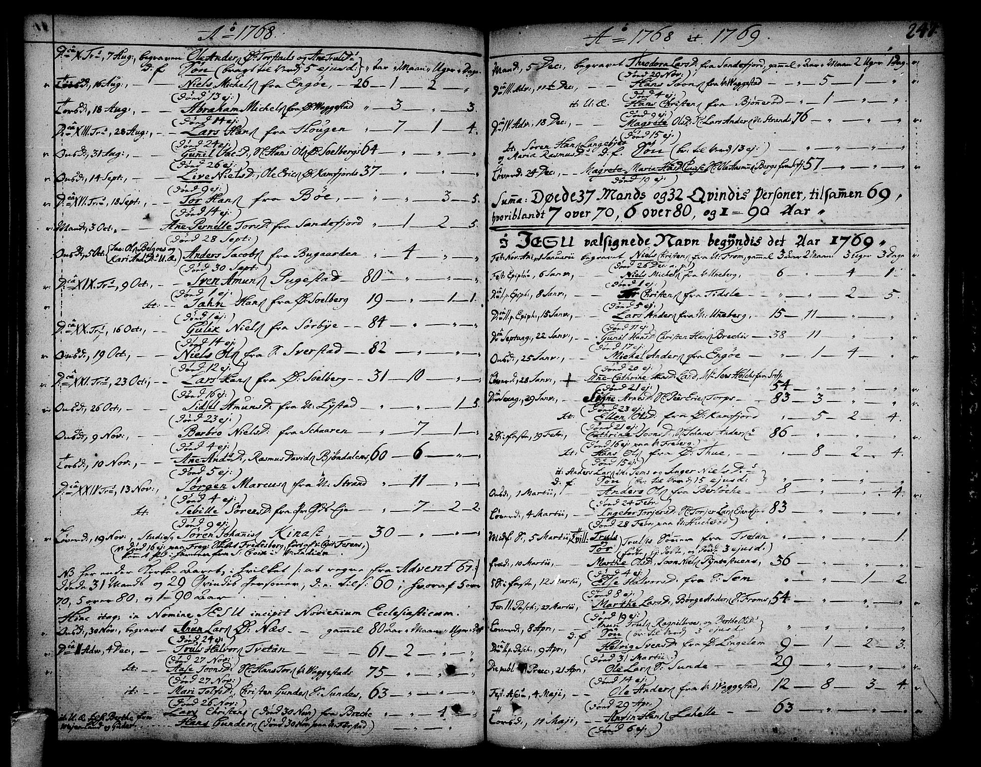 Sandar kirkebøker, AV/SAKO-A-243/F/Fa/L0002: Ministerialbok nr. 2, 1733-1788, s. 247