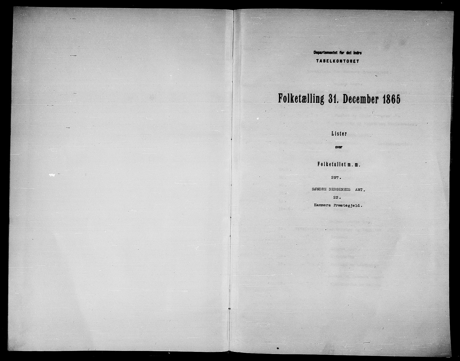 RA, Folketelling 1865 for 1254P Hamre prestegjeld, 1865, s. 3