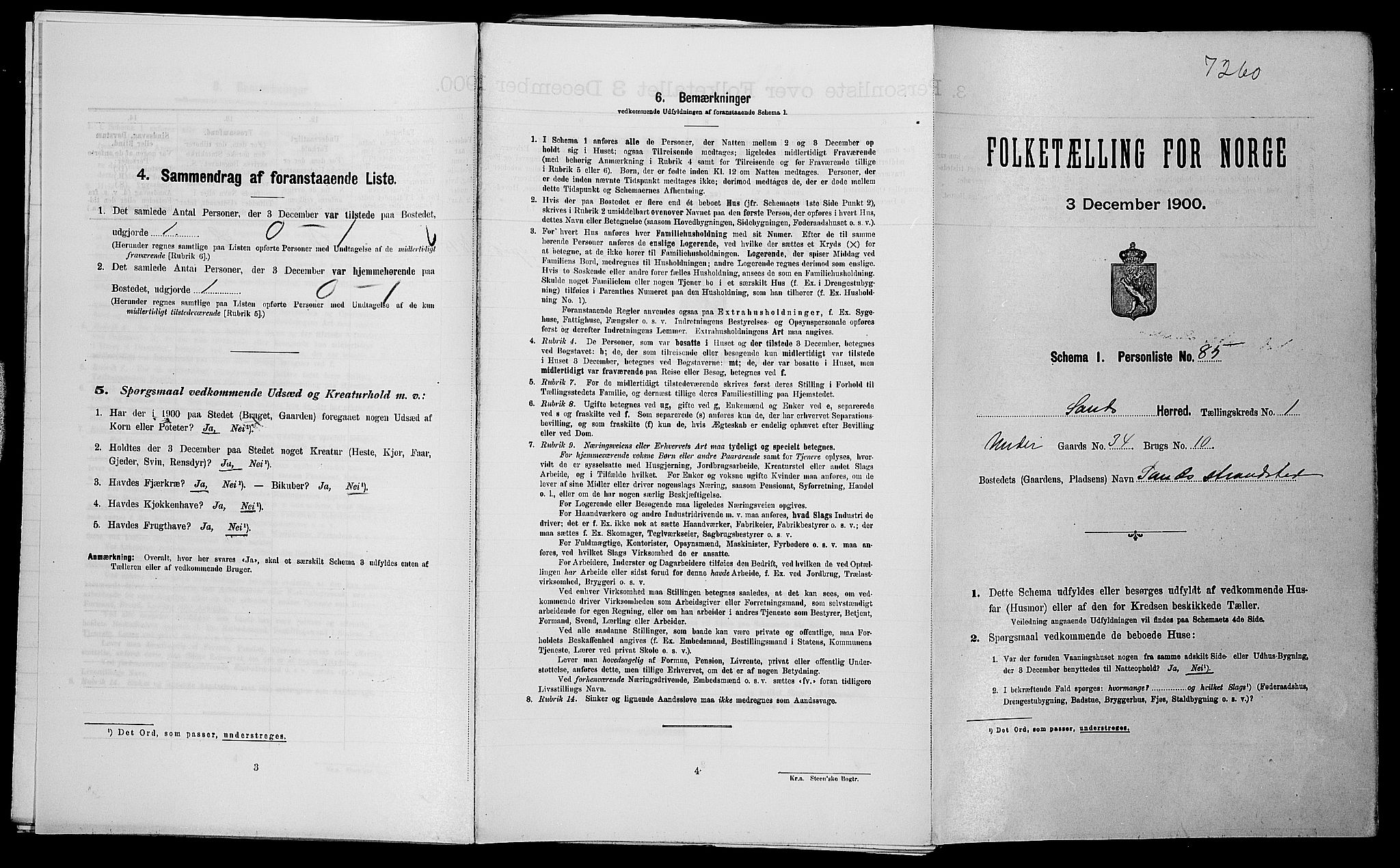 SAST, Folketelling 1900 for 1136 Sand herred, 1900, s. 37