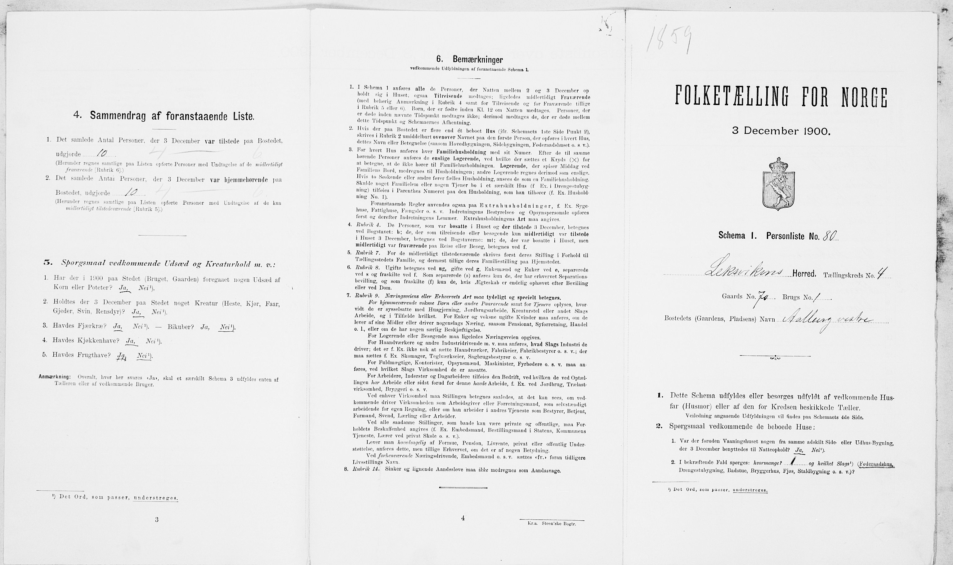 SAT, Folketelling 1900 for 1718 Leksvik herred, 1900, s. 618