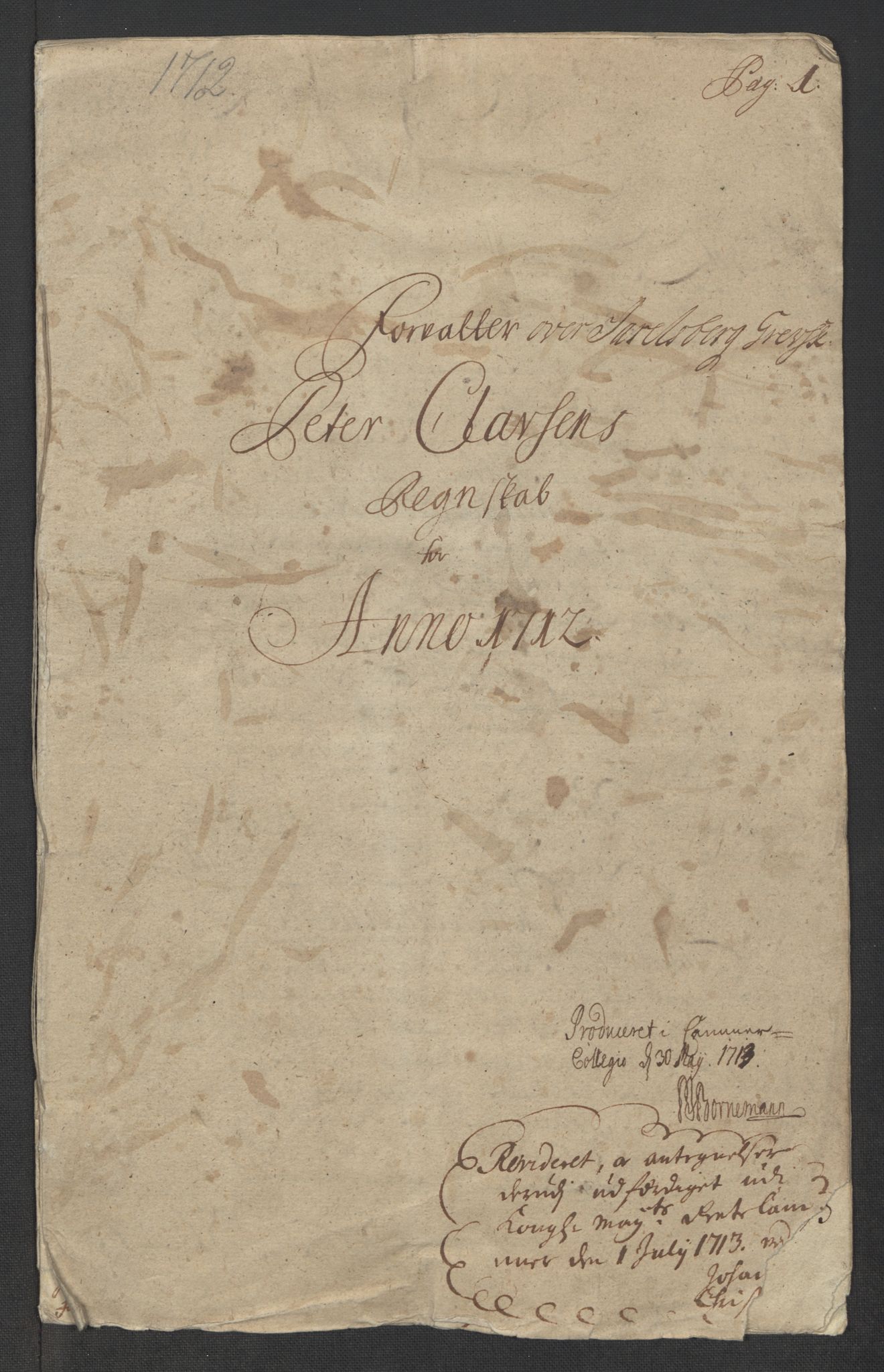 Rentekammeret inntil 1814, Reviderte regnskaper, Fogderegnskap, AV/RA-EA-4092/R32/L1877: Fogderegnskap Jarlsberg grevskap, 1712, s. 4