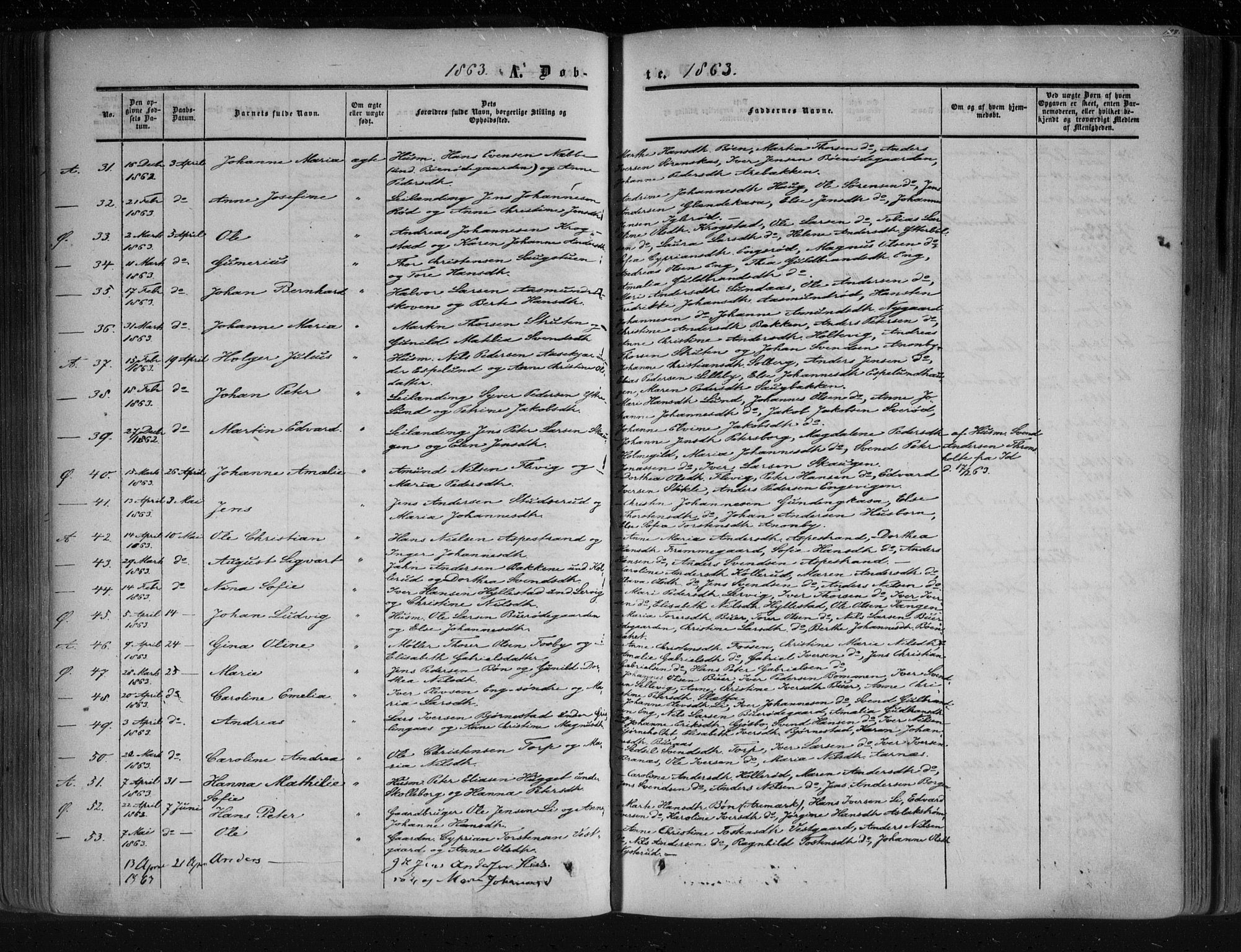 Aremark prestekontor Kirkebøker, AV/SAO-A-10899/F/Fc/L0003: Ministerialbok nr. III 3, 1850-1865, s. 108