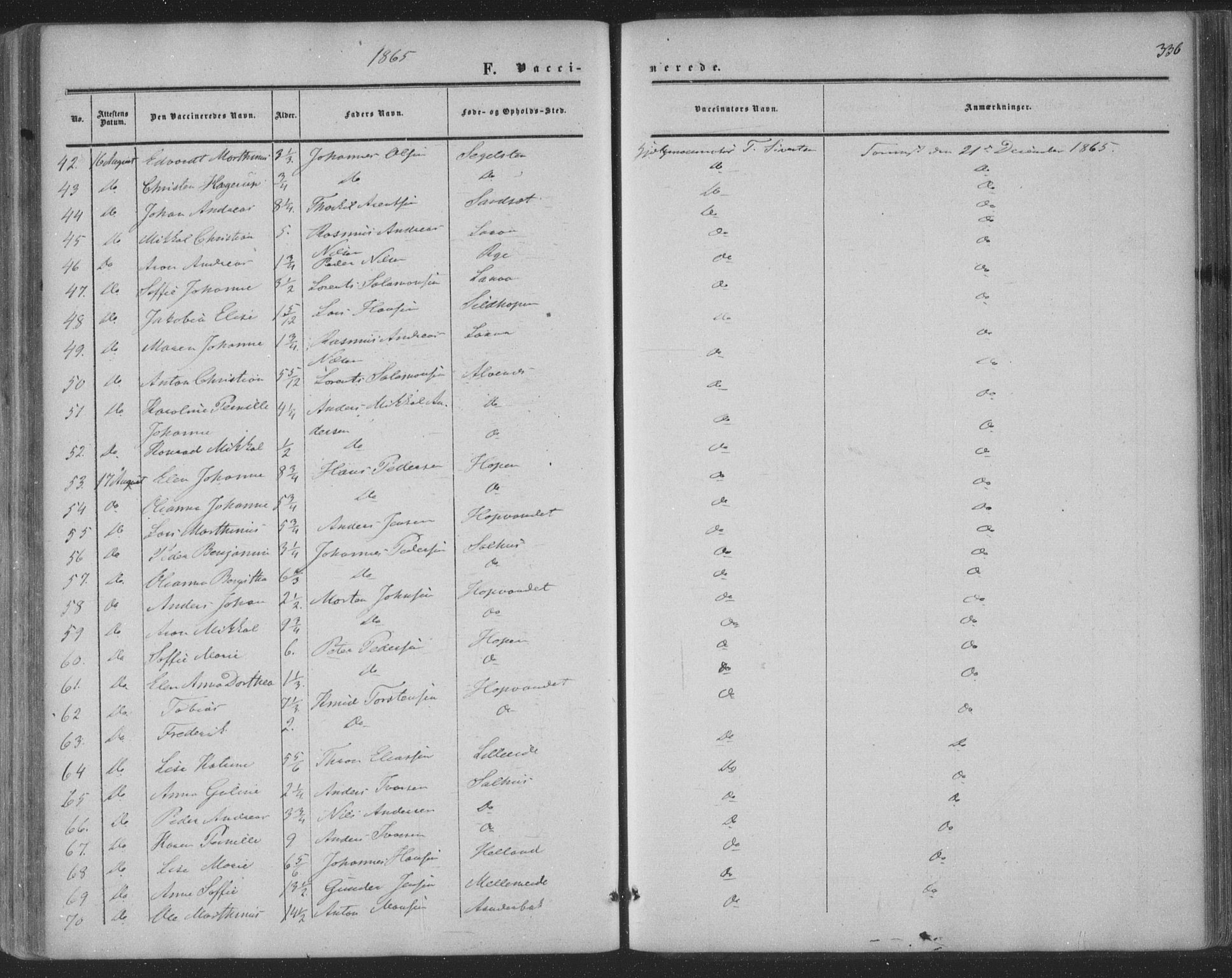 Ministerialprotokoller, klokkerbøker og fødselsregistre - Nordland, AV/SAT-A-1459/853/L0770: Ministerialbok nr. 853A09, 1857-1870, s. 336