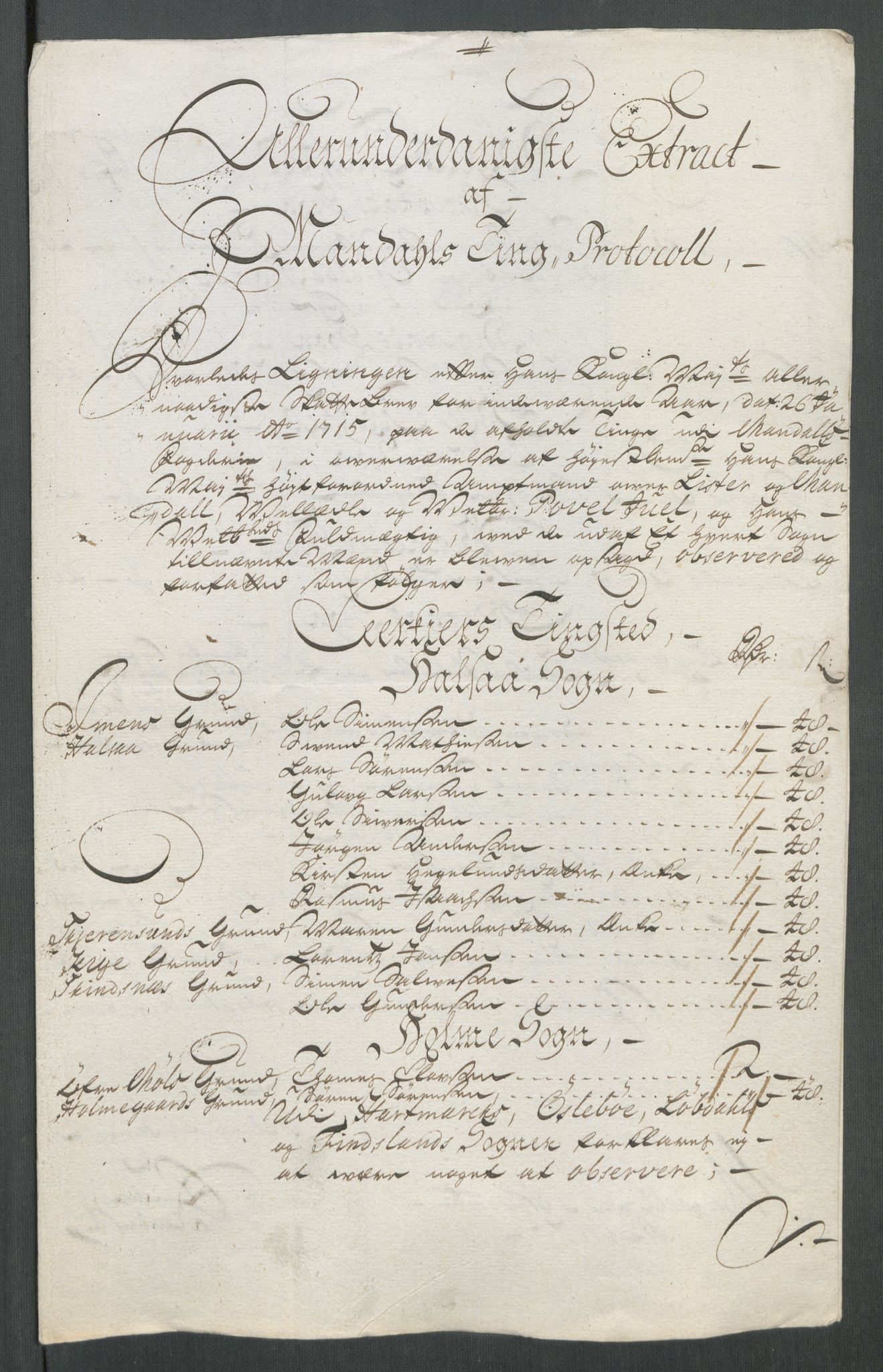 Rentekammeret inntil 1814, Reviderte regnskaper, Fogderegnskap, AV/RA-EA-4092/R43/L2559: Fogderegnskap Lista og Mandal, 1715, s. 61