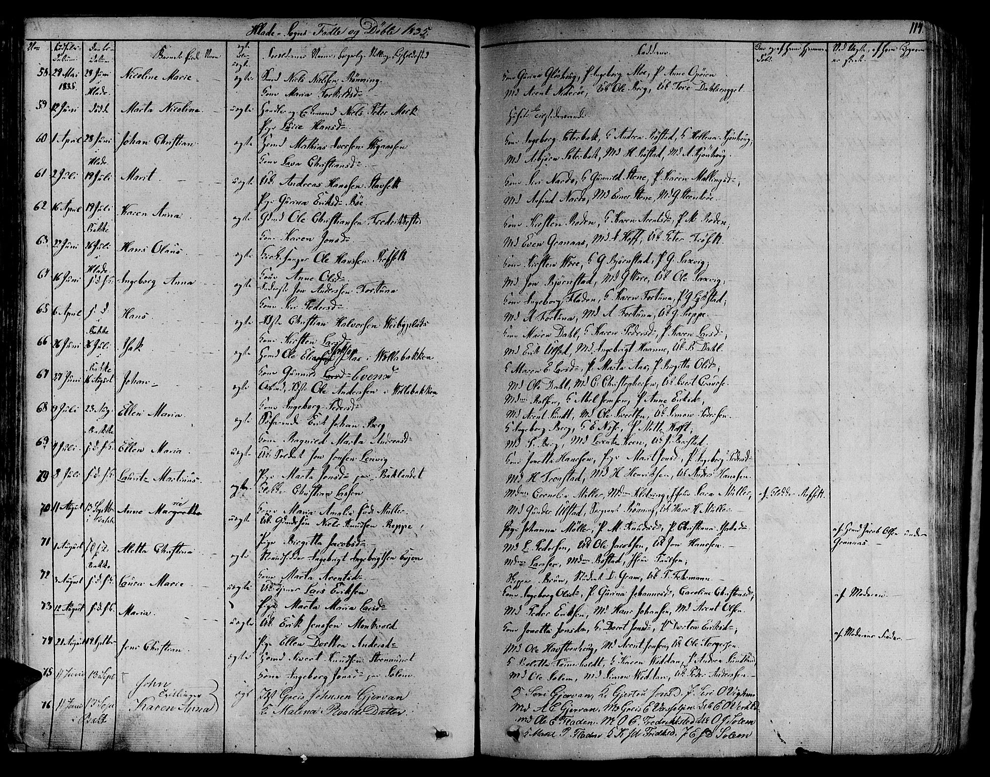 Ministerialprotokoller, klokkerbøker og fødselsregistre - Sør-Trøndelag, SAT/A-1456/606/L0286: Ministerialbok nr. 606A04 /1, 1823-1840, s. 114