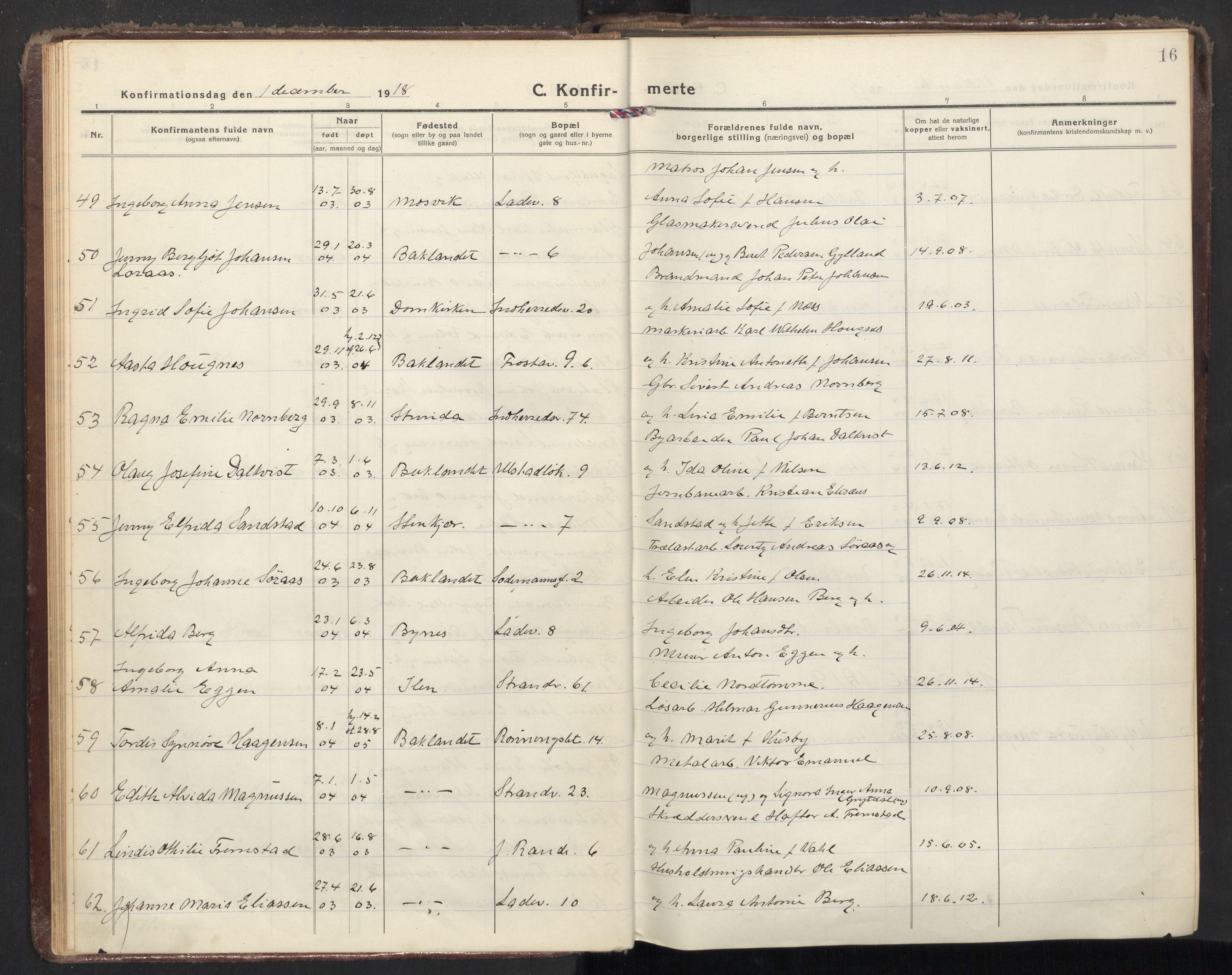 Ministerialprotokoller, klokkerbøker og fødselsregistre - Sør-Trøndelag, AV/SAT-A-1456/605/L0247: Ministerialbok nr. 605A09, 1918-1930, s. 16