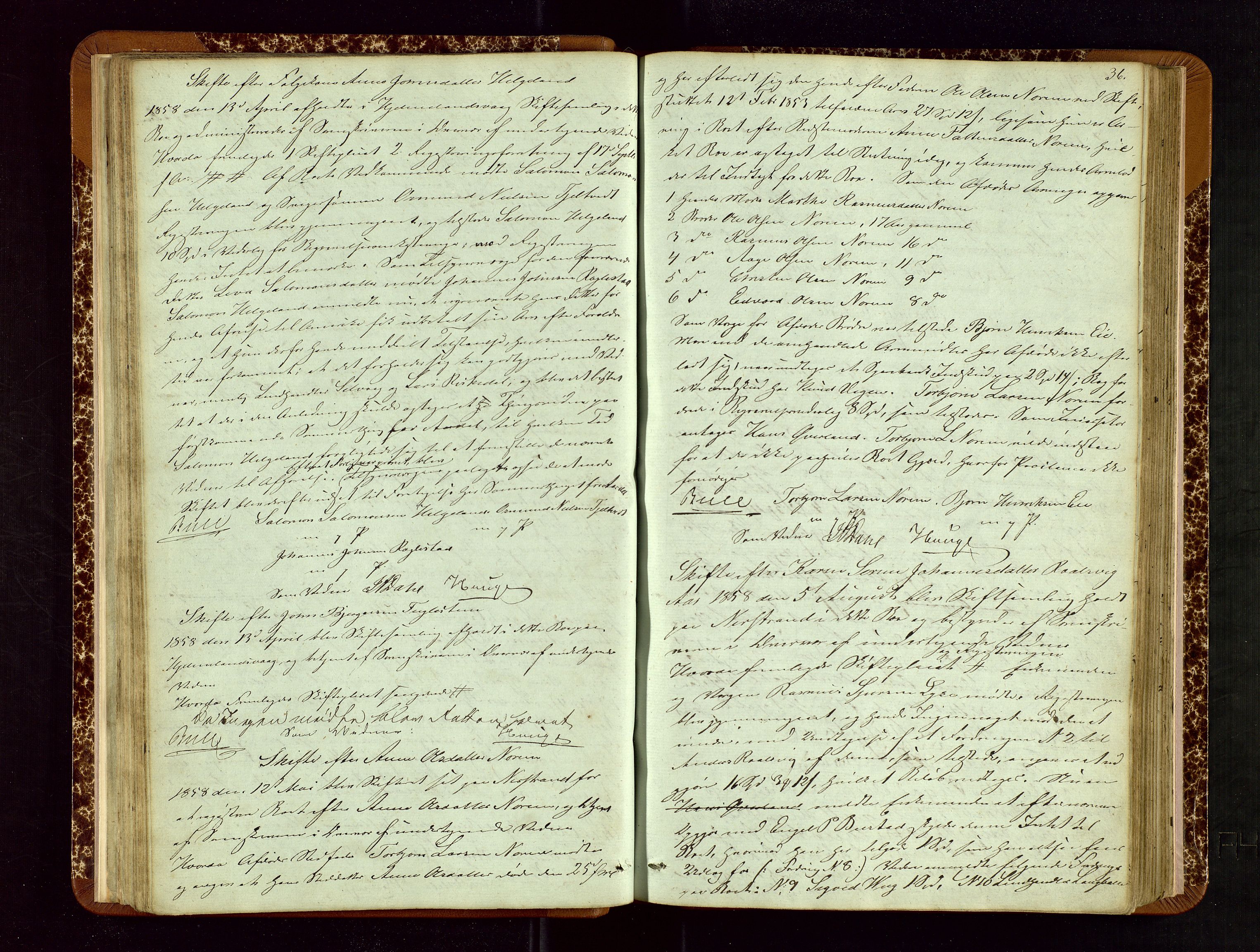 Ryfylke tingrett, AV/SAST-A-100055/001/IV/IVF/L0007: Skifteforhandlingsprotokoll B 1, 1852-1870, s. 36