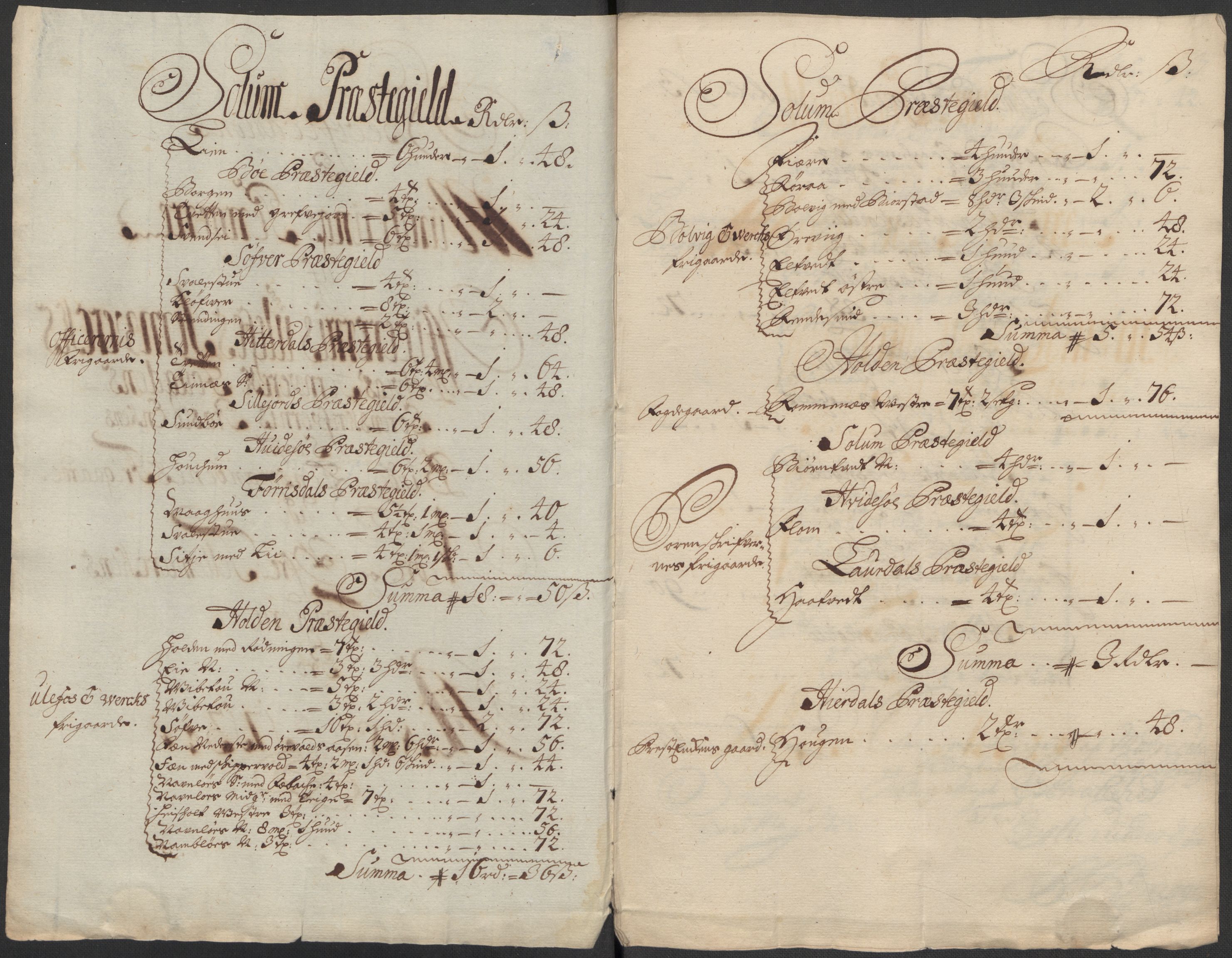 Rentekammeret inntil 1814, Reviderte regnskaper, Fogderegnskap, AV/RA-EA-4092/R36/L2125: Fogderegnskap Øvre og Nedre Telemark og Bamble, 1713, s. 243