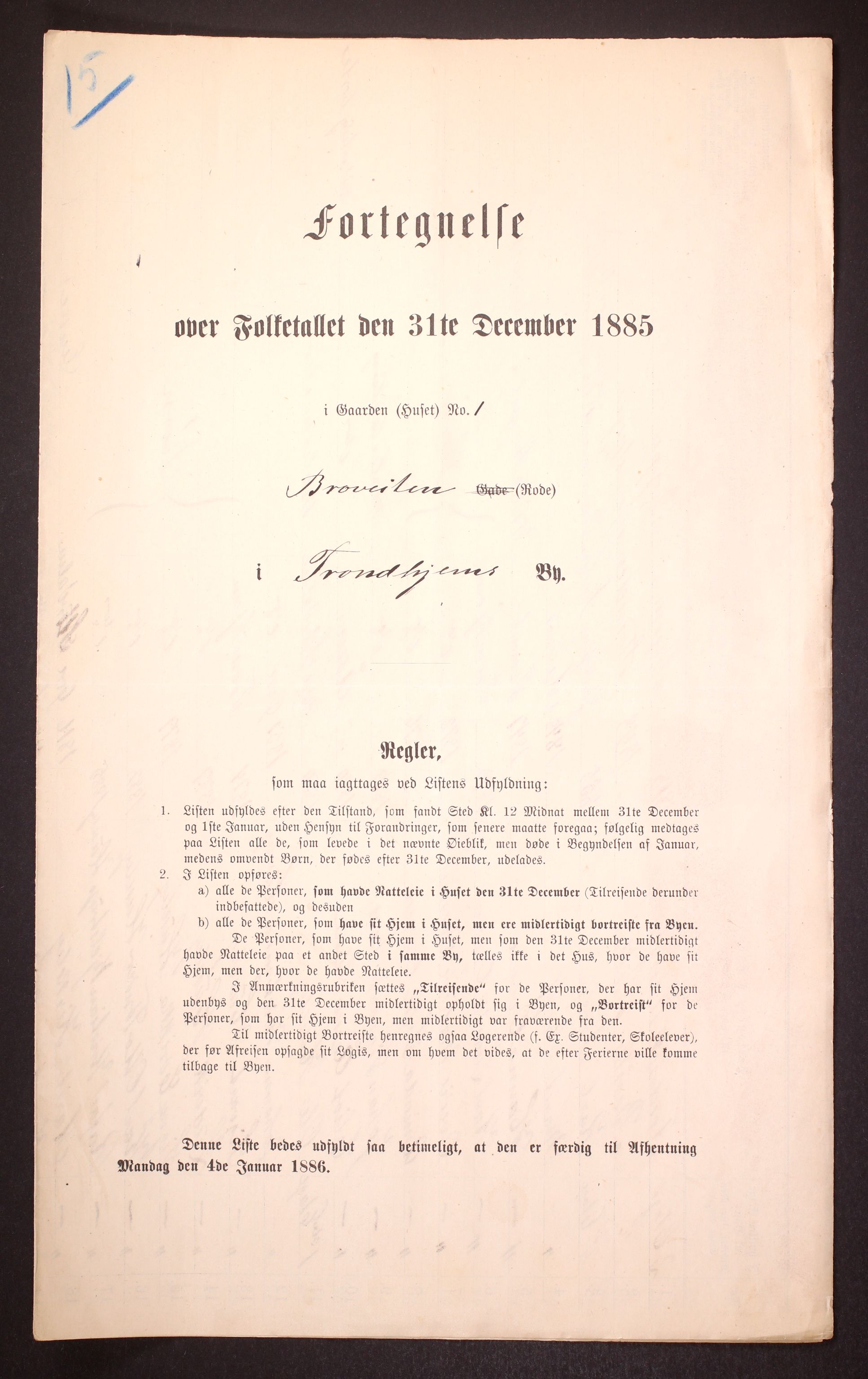 SAT, Folketelling 1885 for 1601 Trondheim kjøpstad, 1885, s. 1147