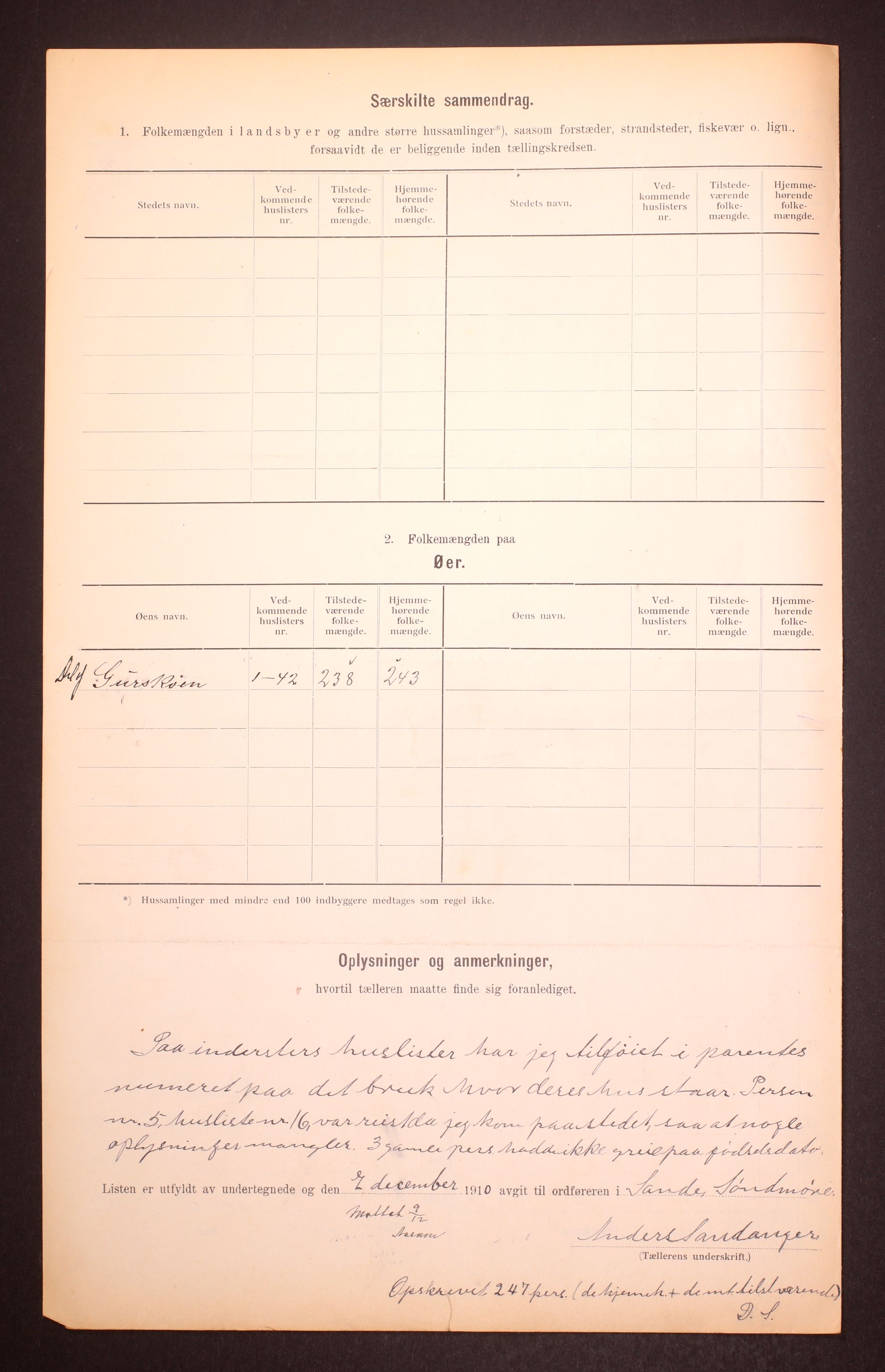 RA, Folketelling 1910 for 1514 Sande herred, 1910, s. 6