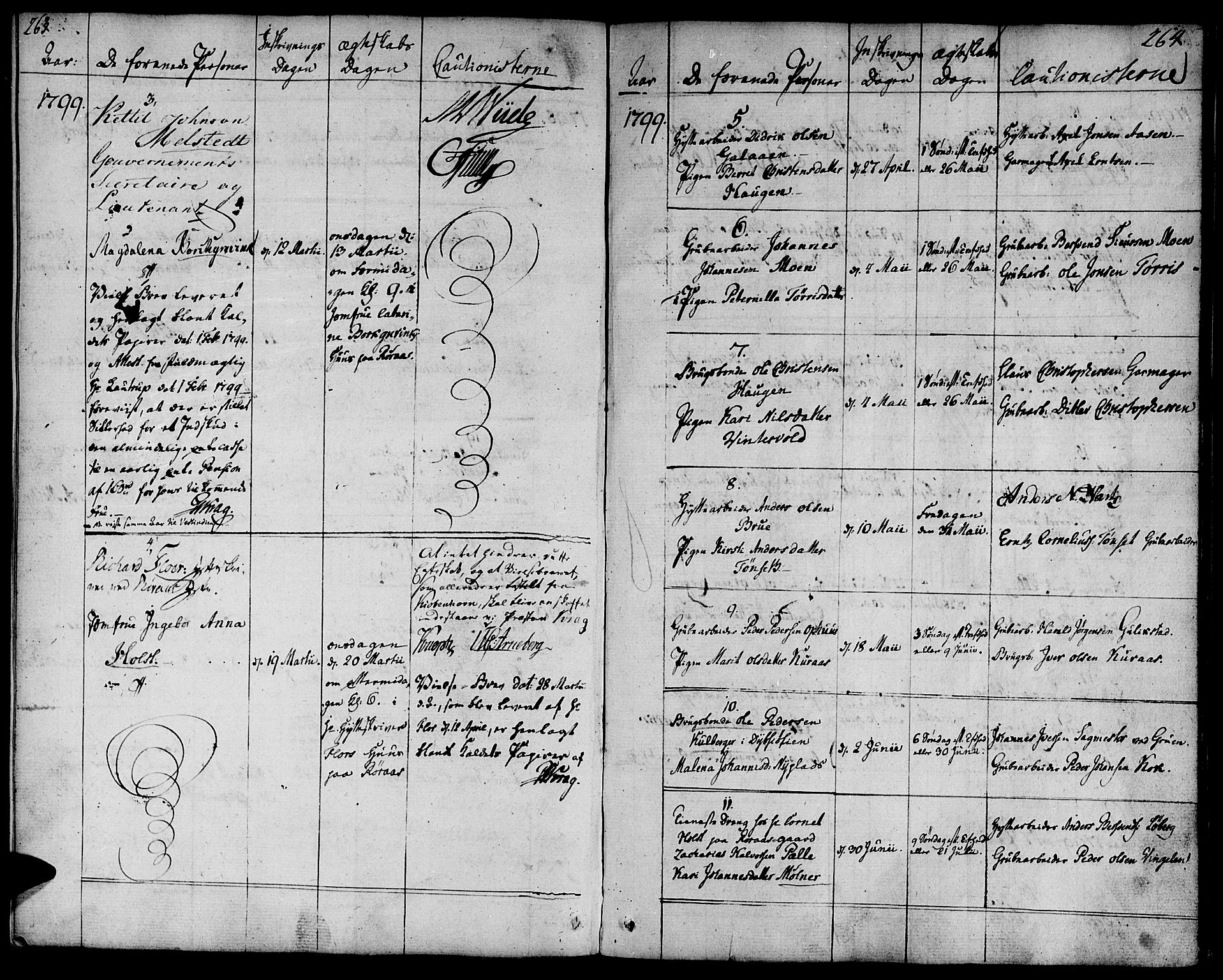 Ministerialprotokoller, klokkerbøker og fødselsregistre - Sør-Trøndelag, AV/SAT-A-1456/681/L0927: Ministerialbok nr. 681A05, 1798-1808, s. 263-264
