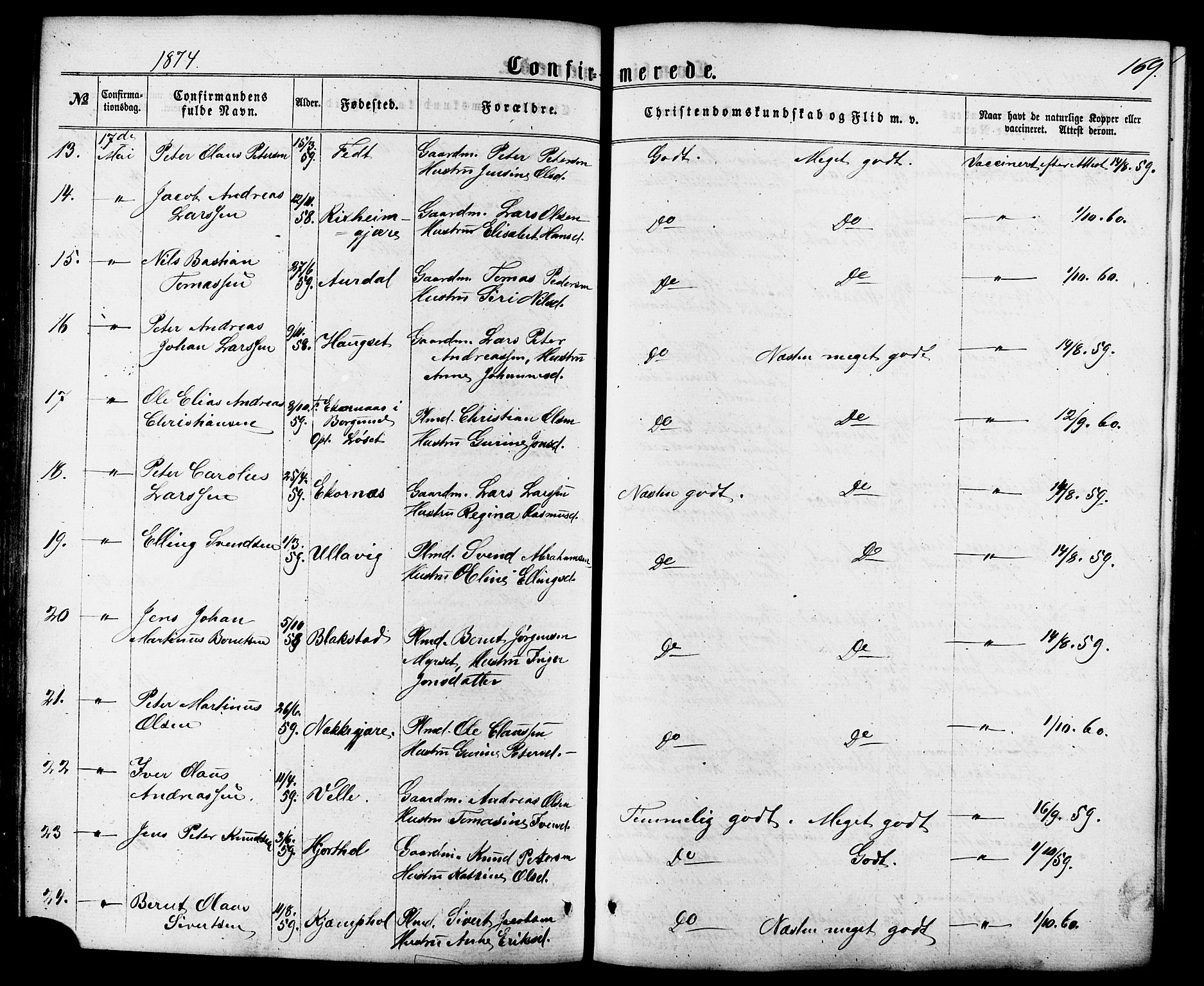 Ministerialprotokoller, klokkerbøker og fødselsregistre - Møre og Romsdal, AV/SAT-A-1454/522/L0314: Ministerialbok nr. 522A09, 1863-1877, s. 169
