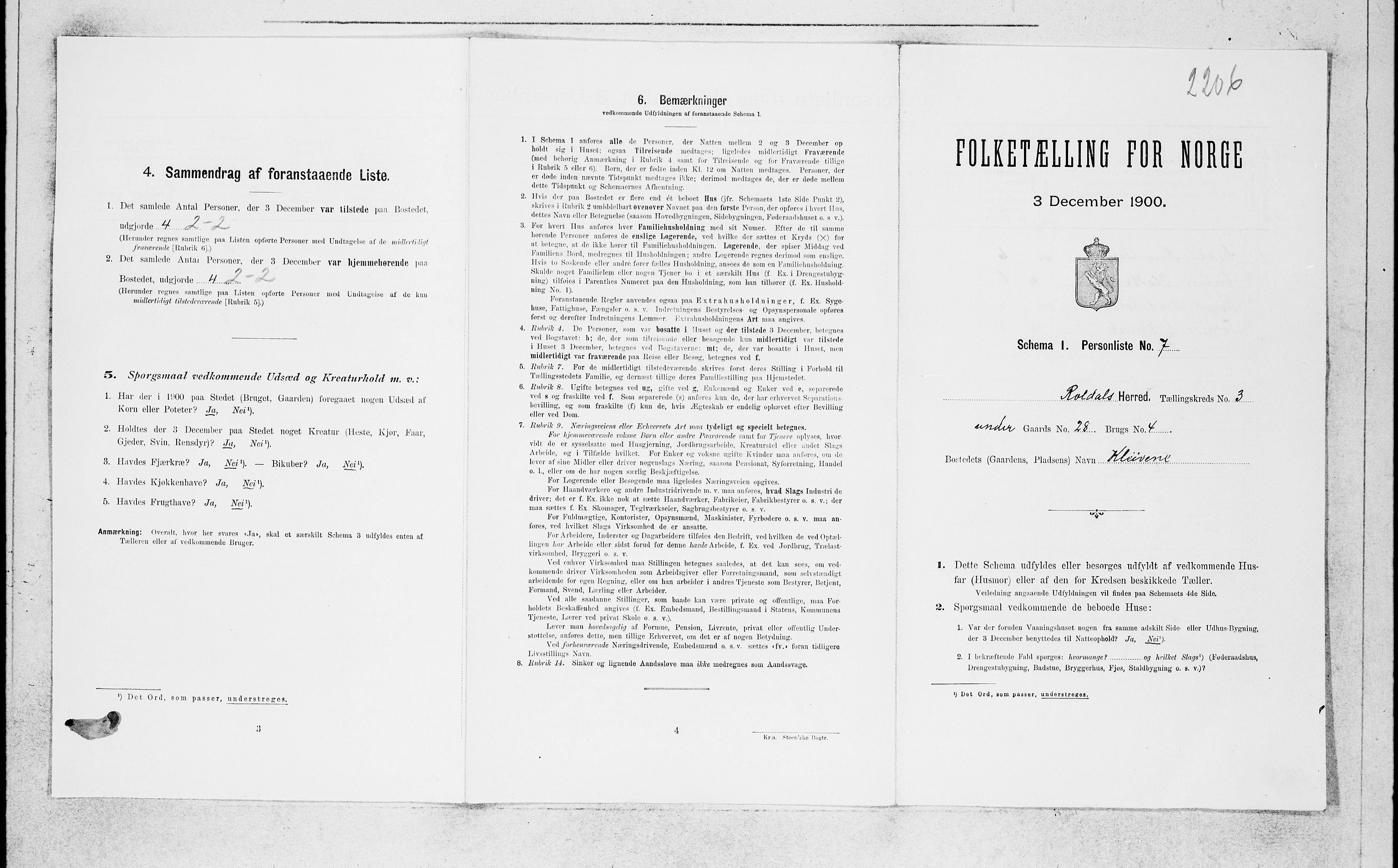 SAB, Folketelling 1900 for 1229 Røldal herred, 1900, s. 301