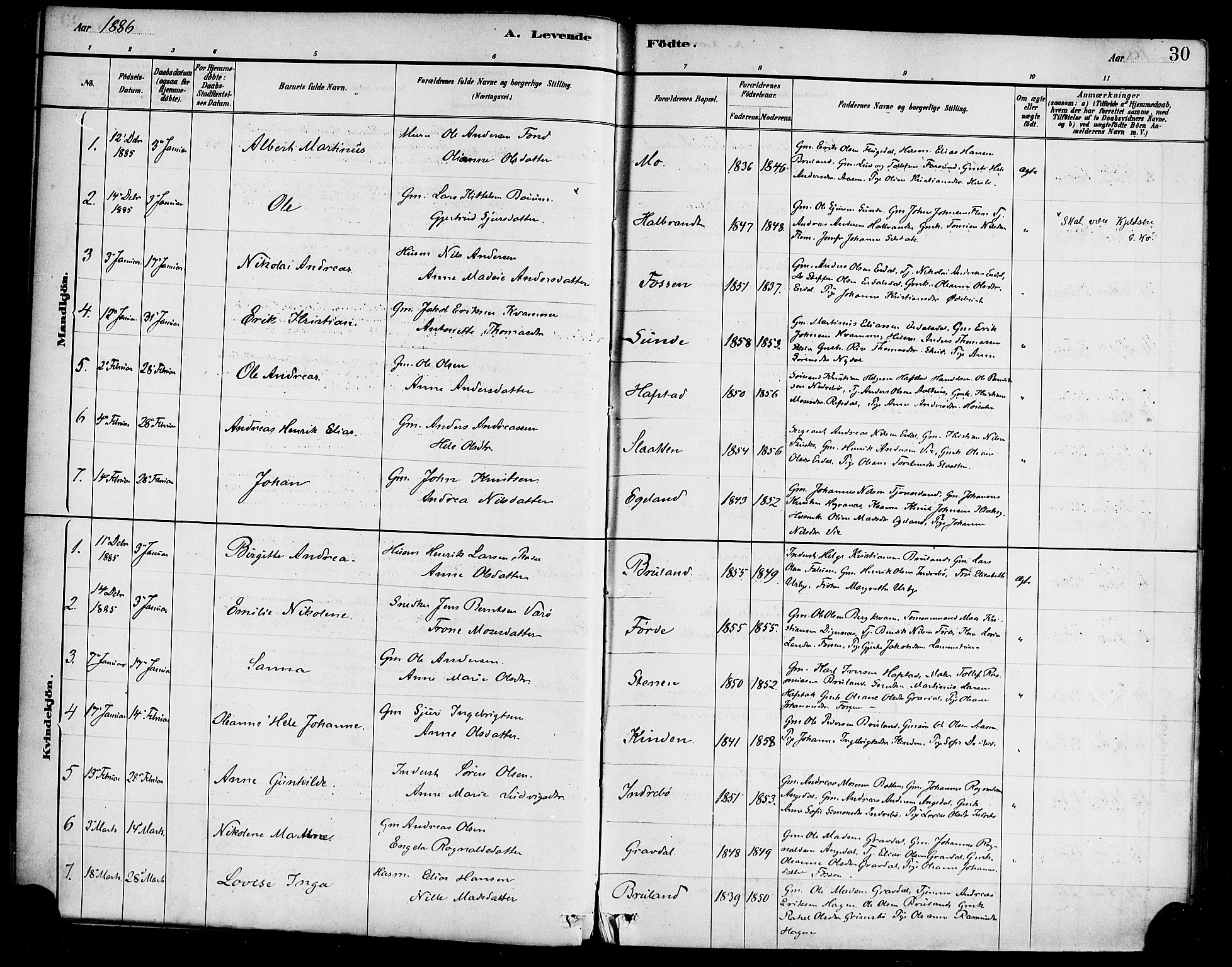Førde sokneprestembete, AV/SAB-A-79901/H/Haa/Haab/L0001: Ministerialbok nr. B 1, 1880-1898, s. 30