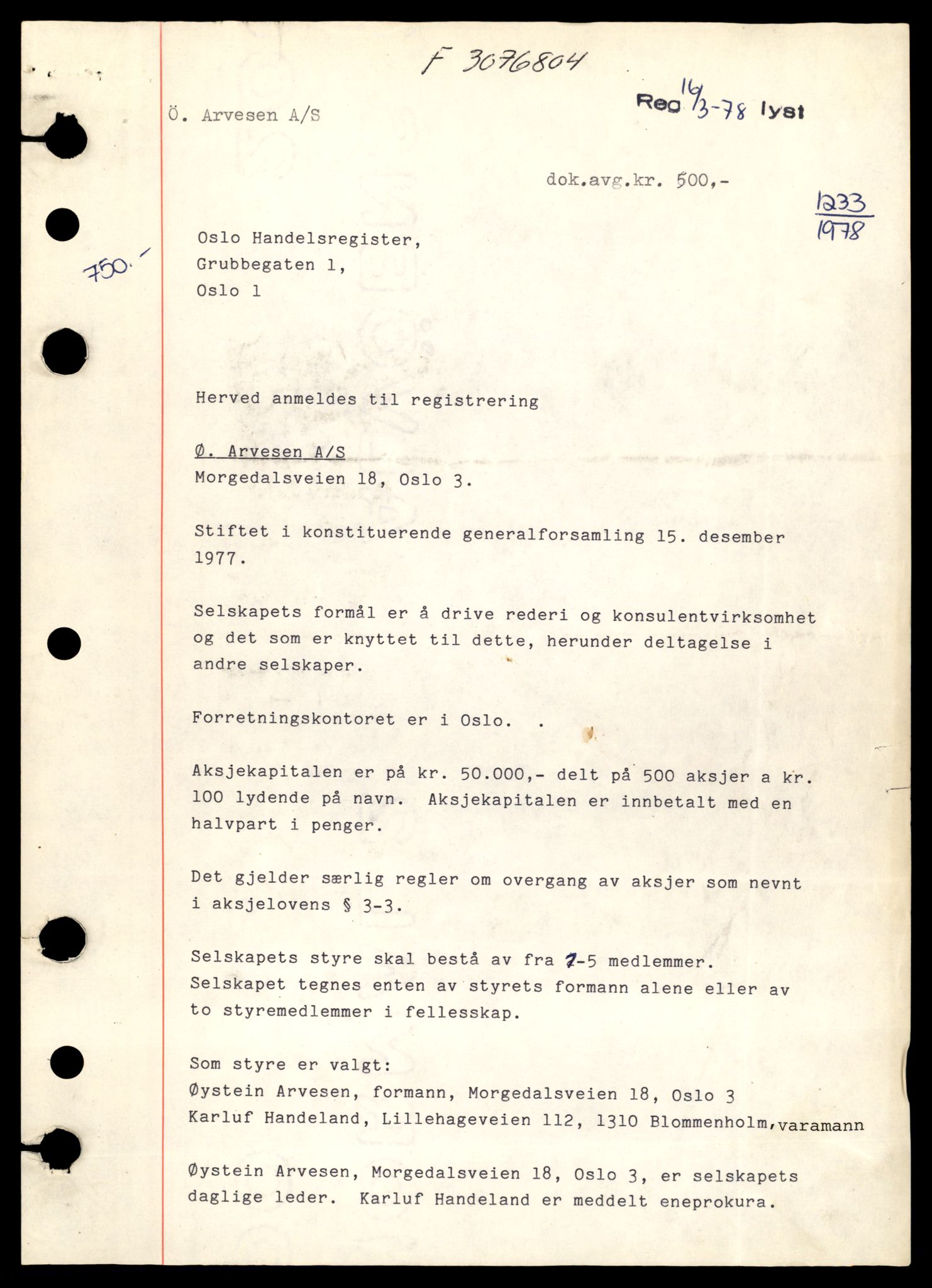 Oslo byfogd, Handelsregisteret, AV/SAT-A-10867/G/Gb/Gba/L0200: Aksjeselskap, Ø, 1944-1990, s. 1