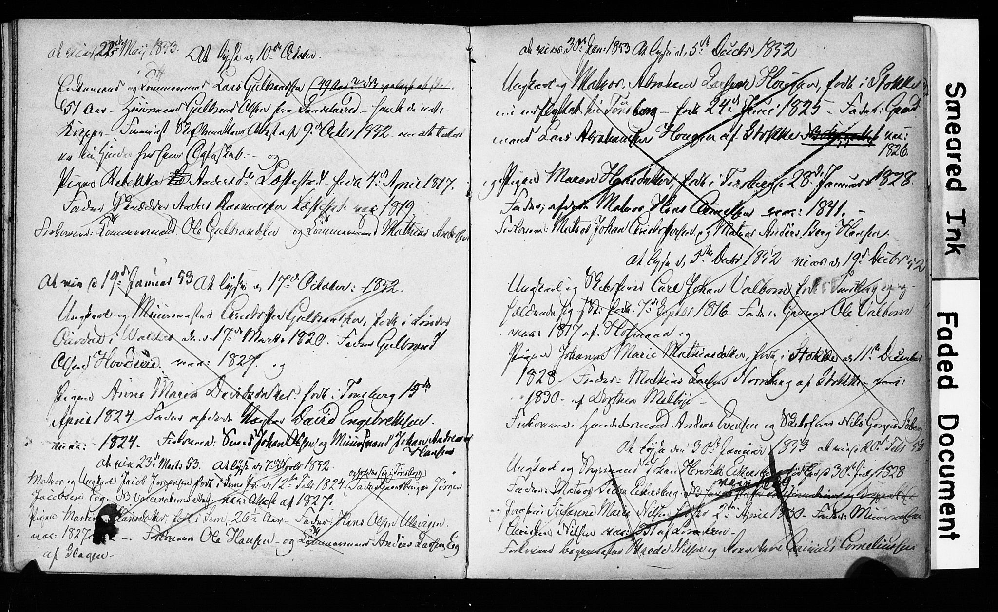 Tønsberg kirkebøker, AV/SAKO-A-330/H/Ha/L0001: Lysningsprotokoll nr. 1, 1849-1856